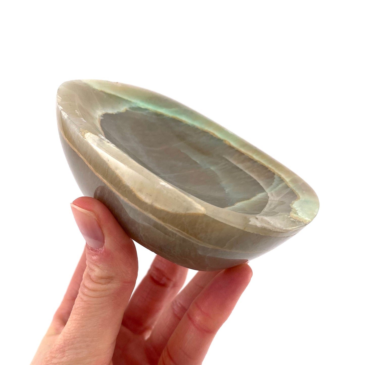 Garnierite bowl, natural garnierite , polished garnierite bowl, garnierite bowl, crystal bowl, trinket dish