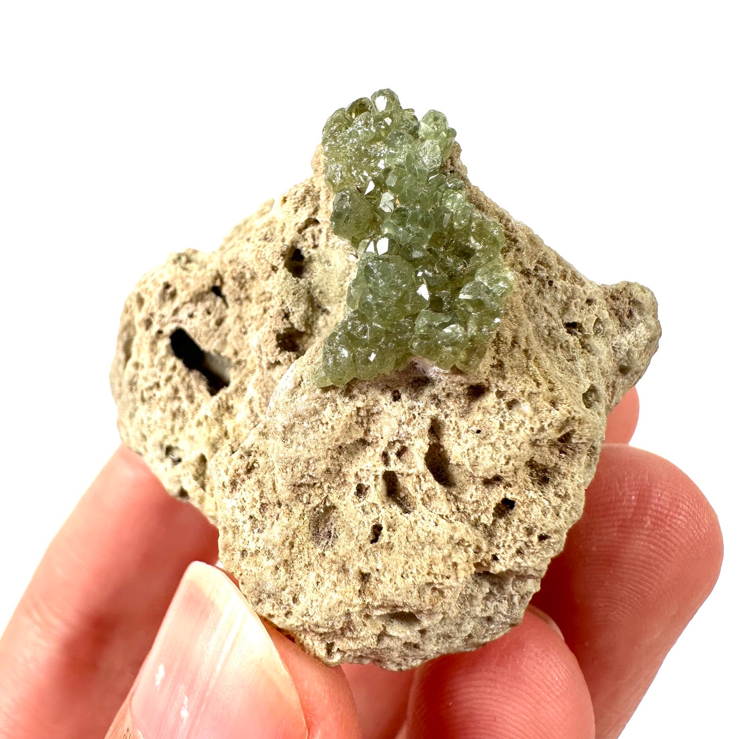 Demantoid Garnet on Matrix (Madagascar) | green garnet, rare minerals, demantoid garnet crystal, mineral specimen