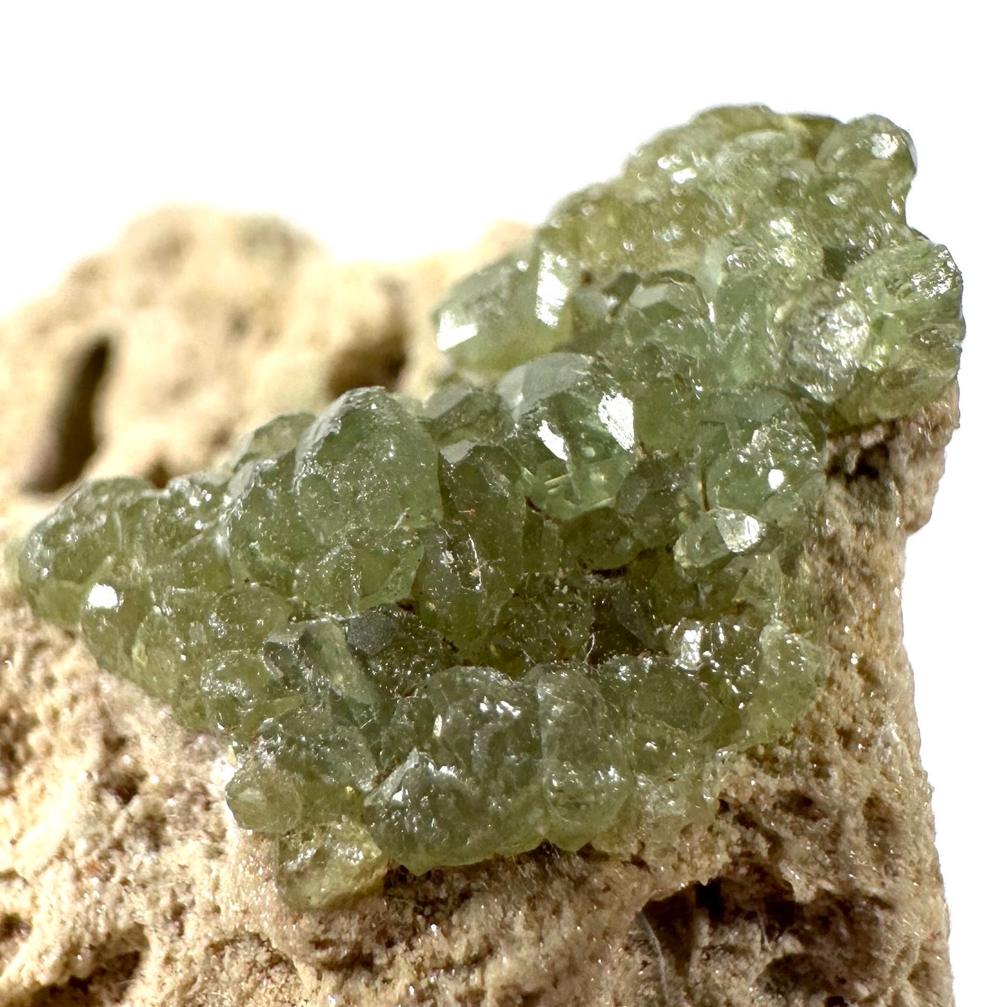 Demantoid Garnet on Matrix (Madagascar) | green garnet, rare minerals, demantoid garnet crystal, mineral specimen