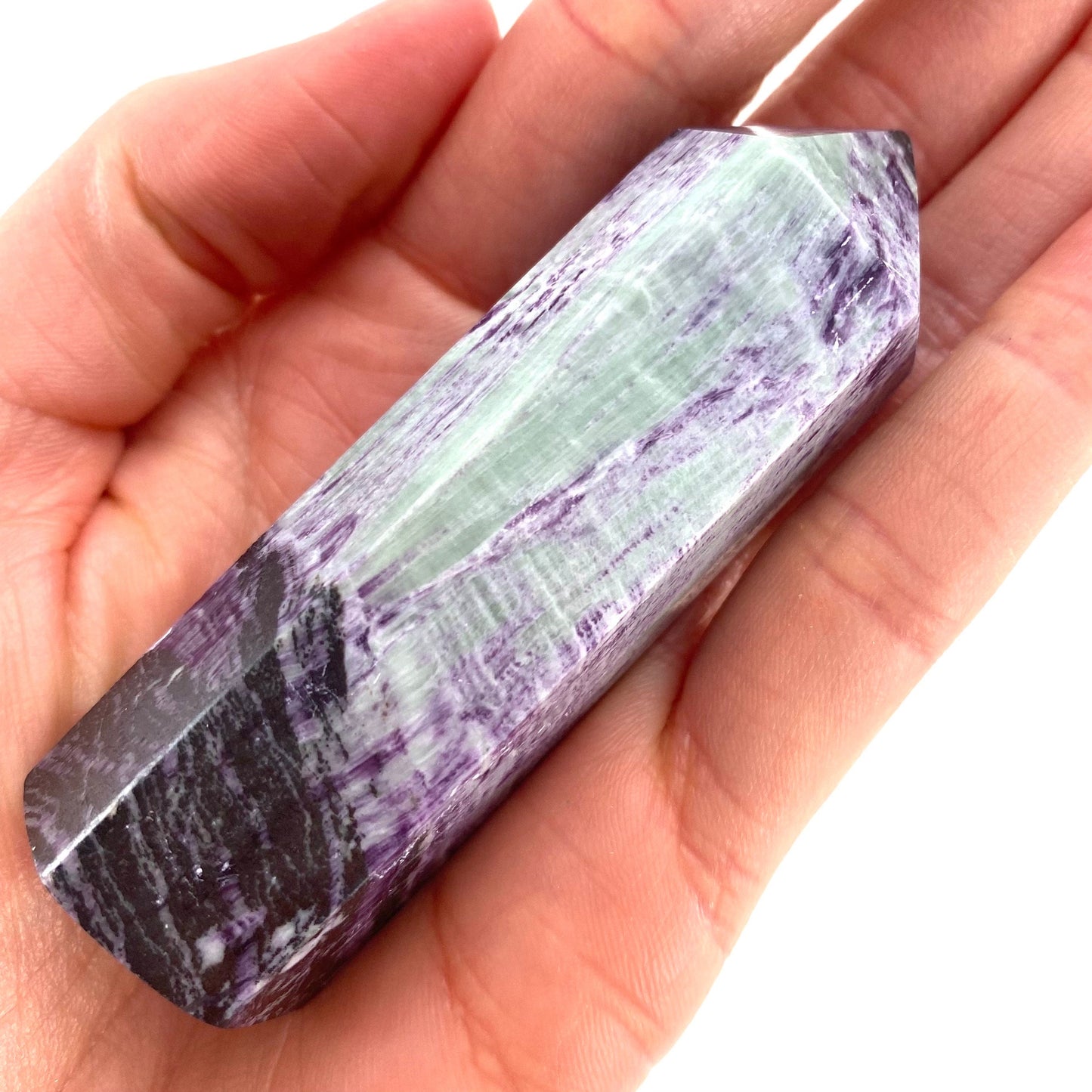 Kammererite Point, polished kammererite, kammererite crystal, kammererite tower, kammererite wand