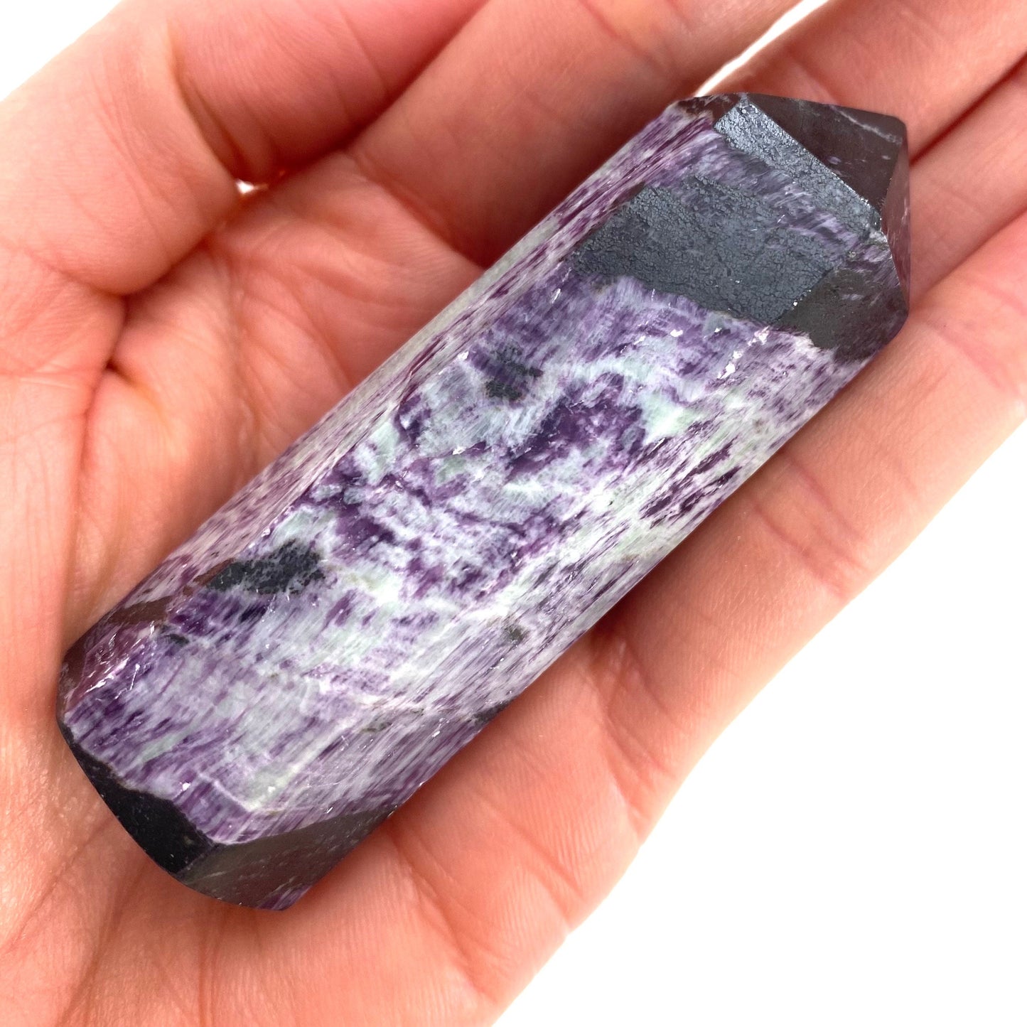 Kammererite Point, polished kammererite, kammererite crystal, kammererite tower, kammererite wand