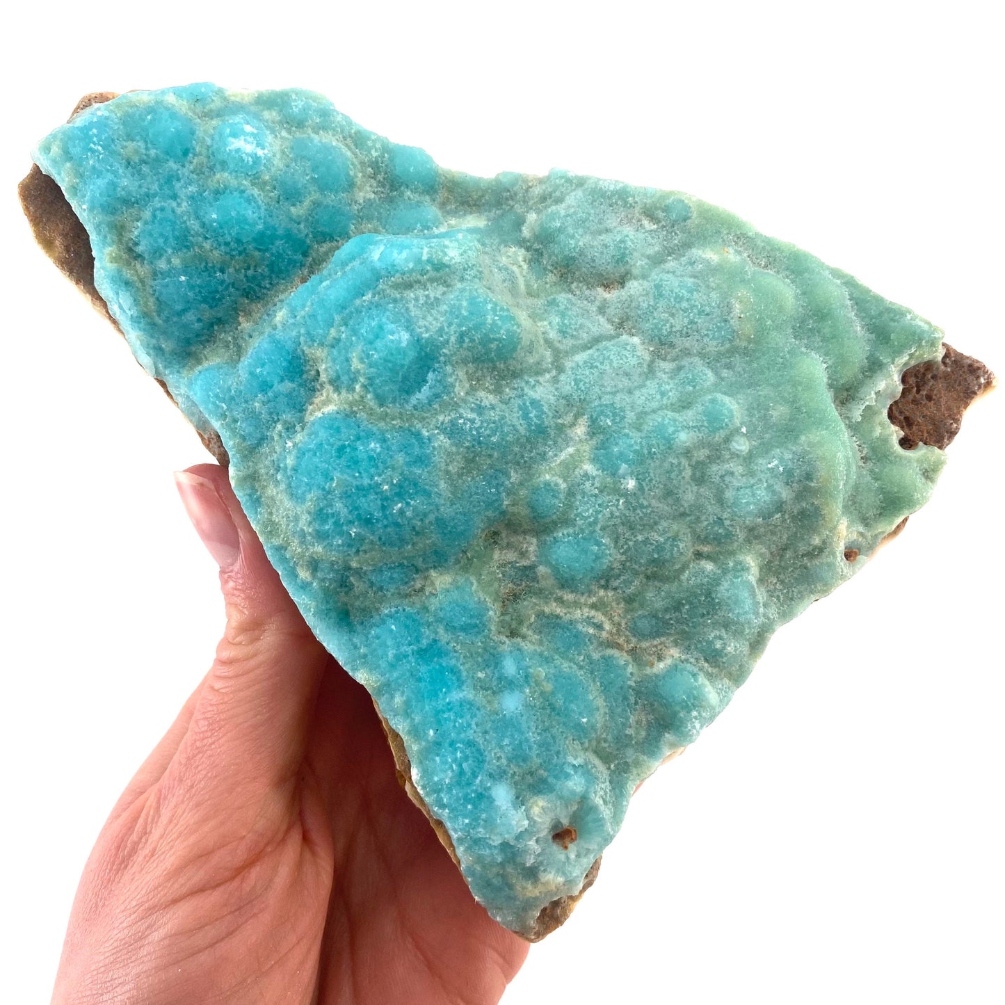 Blue Aragonite (Afghanistan), blue aragonite specimen, raw aragonite, botryoidal aragonite crystal