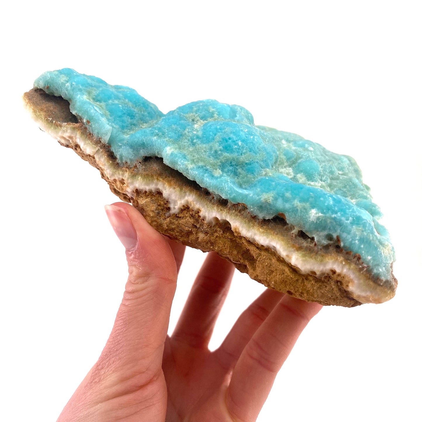 Blue Aragonite (Afghanistan), blue aragonite specimen, raw aragonite, botryoidal aragonite crystal