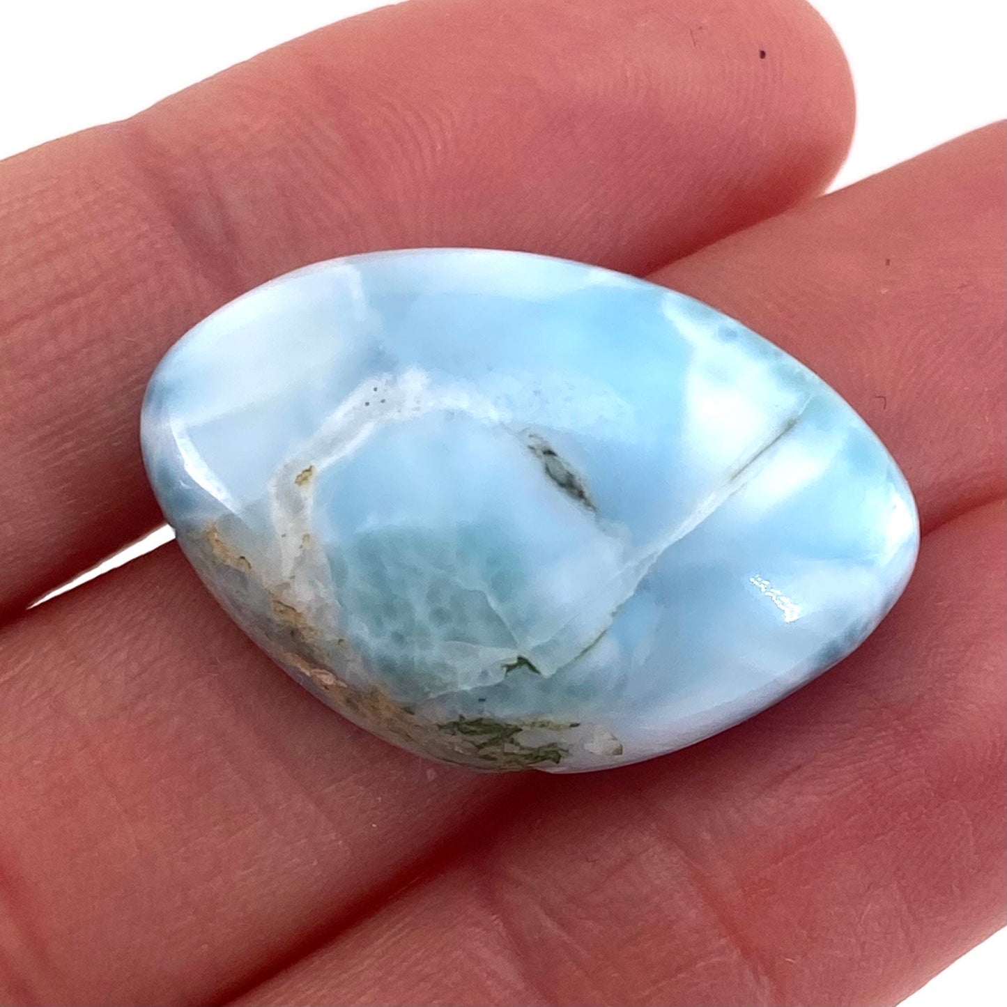 Larimar Cabochon, blue larimar cabochon, gemstone cabochon, larimar crystal, larimar cab, polished larimar