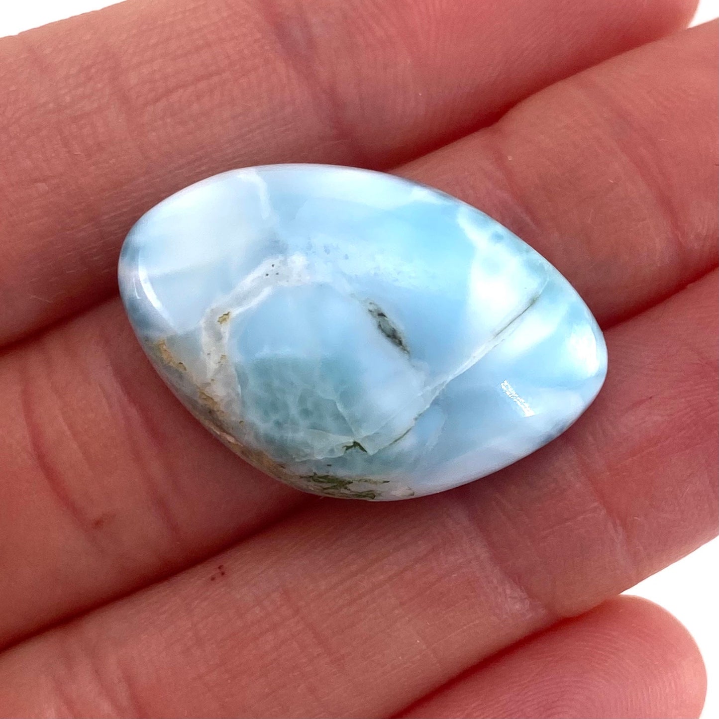 Larimar Cabochon, blue larimar cabochon, gemstone cabochon, larimar crystal, larimar cab, polished larimar