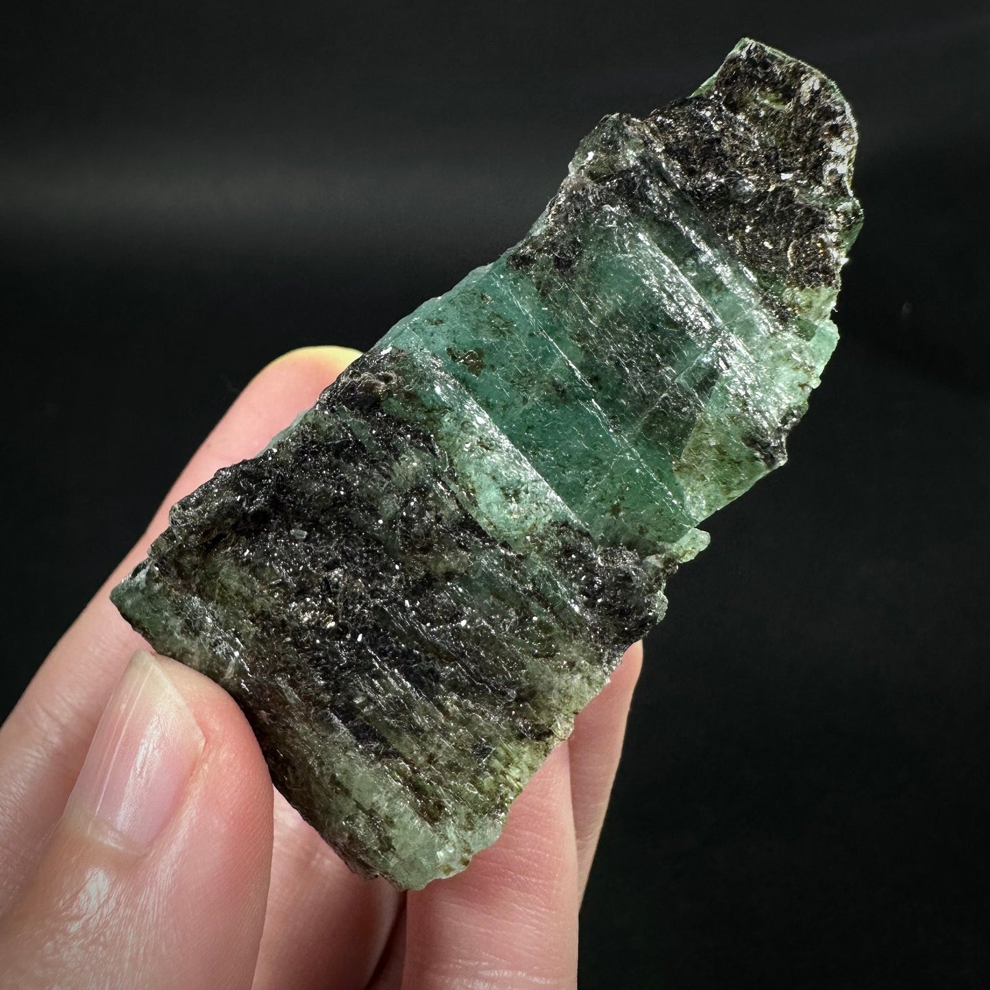 Natural Emerald with Mica (Pakistan) | beryl var. emerald, green emerald, raw emerald, emerald crystal, mineral specimen