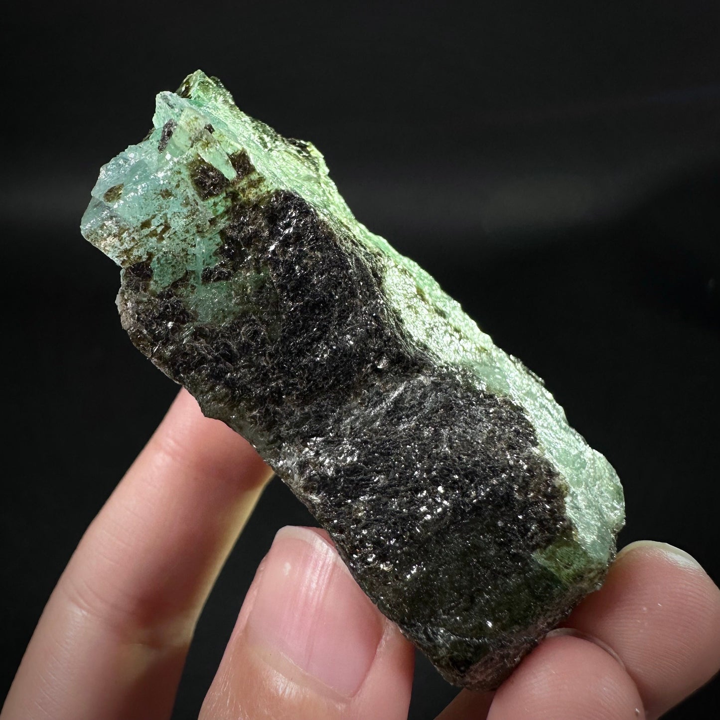 Natural Emerald with Mica (Pakistan) | beryl var. emerald, green emerald, raw emerald, emerald crystal, mineral specimen