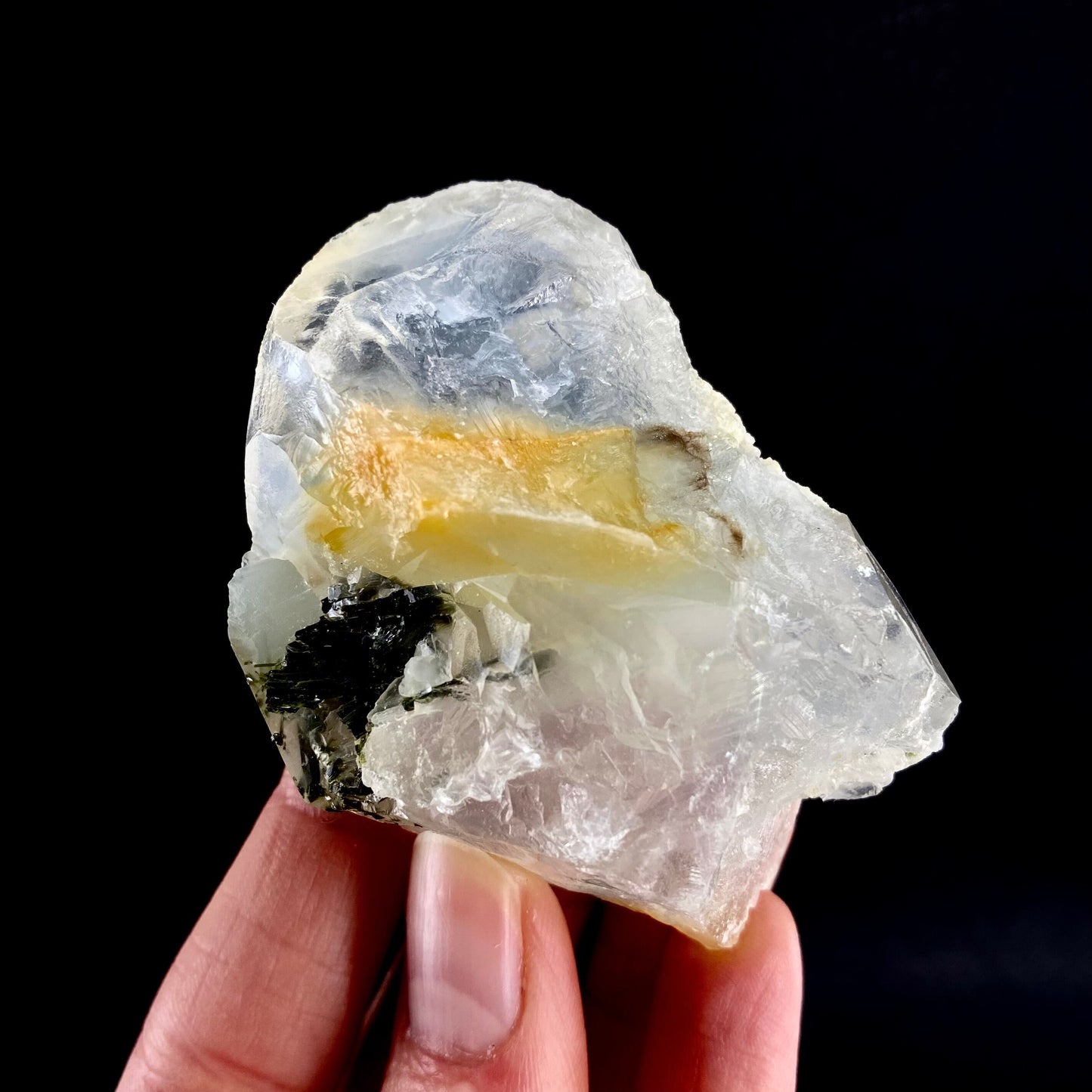 Yellow Bone Quartz & Epidote (Pakistan) | bone quartz, epidote quartz, green epidote, mango quartz