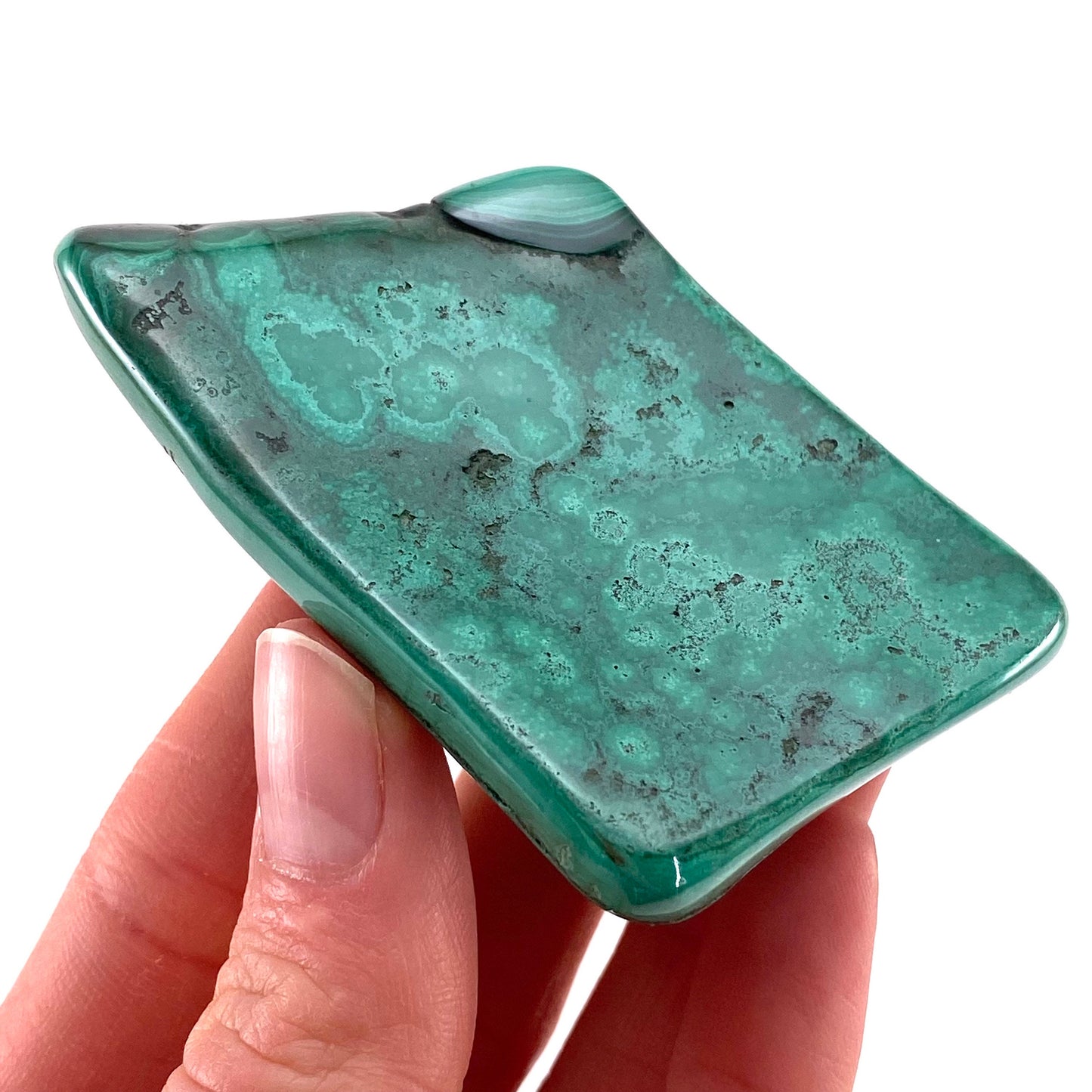 Polished Malachite Specimen (Congo), natural malachite, malachite freeform, malachite