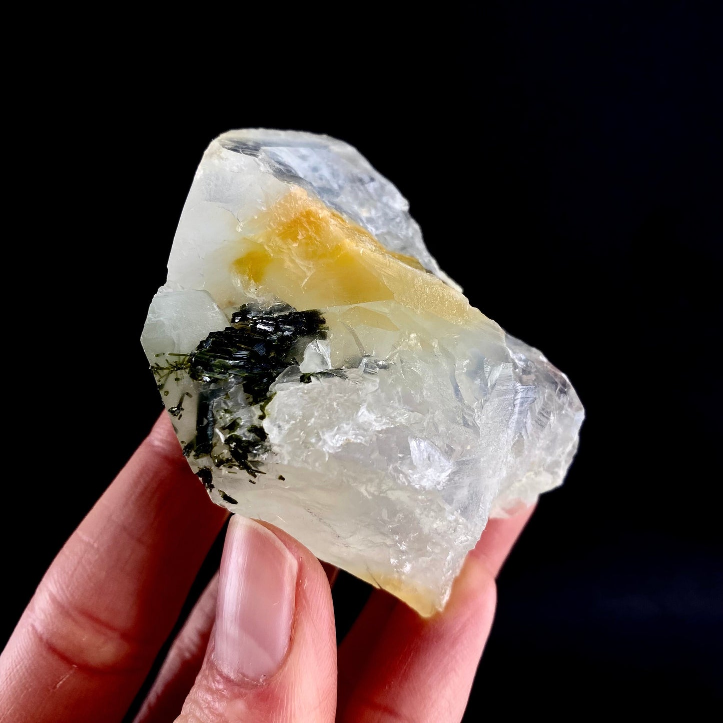 Yellow Bone Quartz & Epidote (Pakistan) | bone quartz, epidote quartz, green epidote, mango quartz