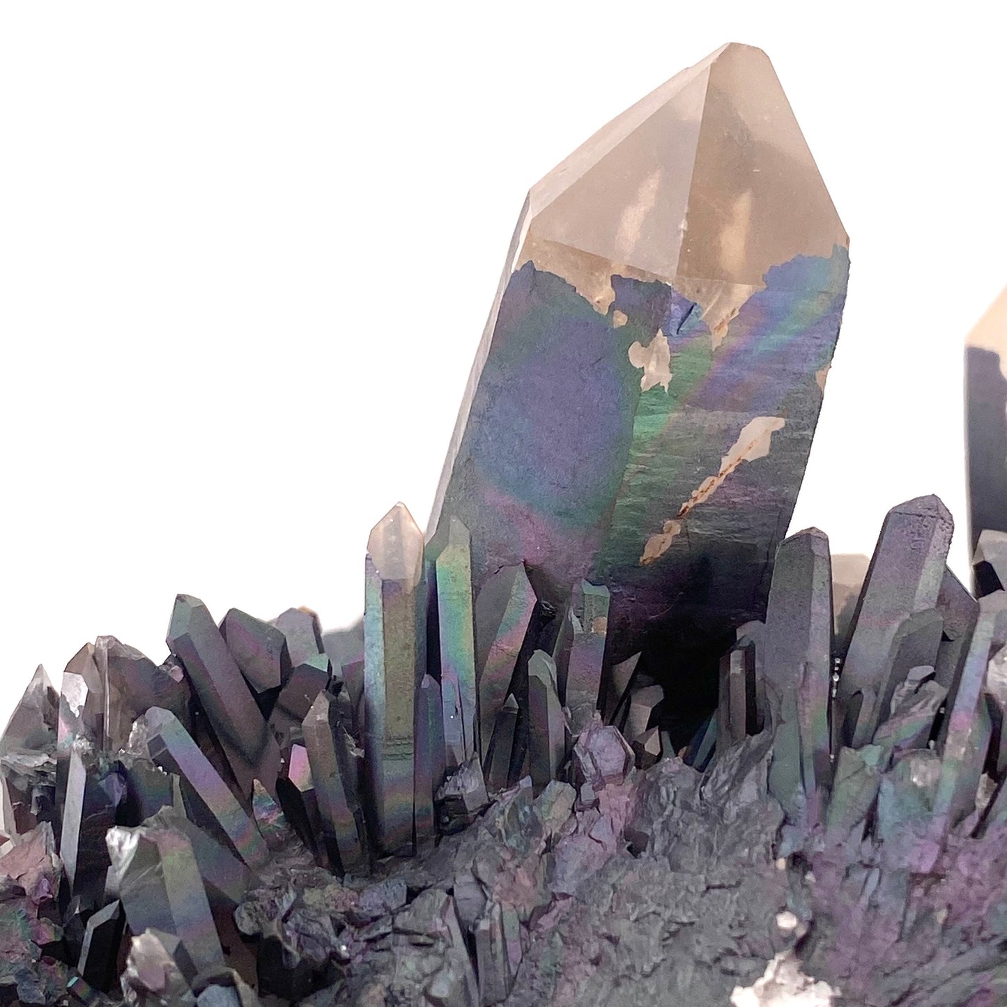 XXL Iridescent Colorful Goethite over Quartz (Madagascar) | natural quartz specimen, quartz crystal, goethite quartz, mineral specimen