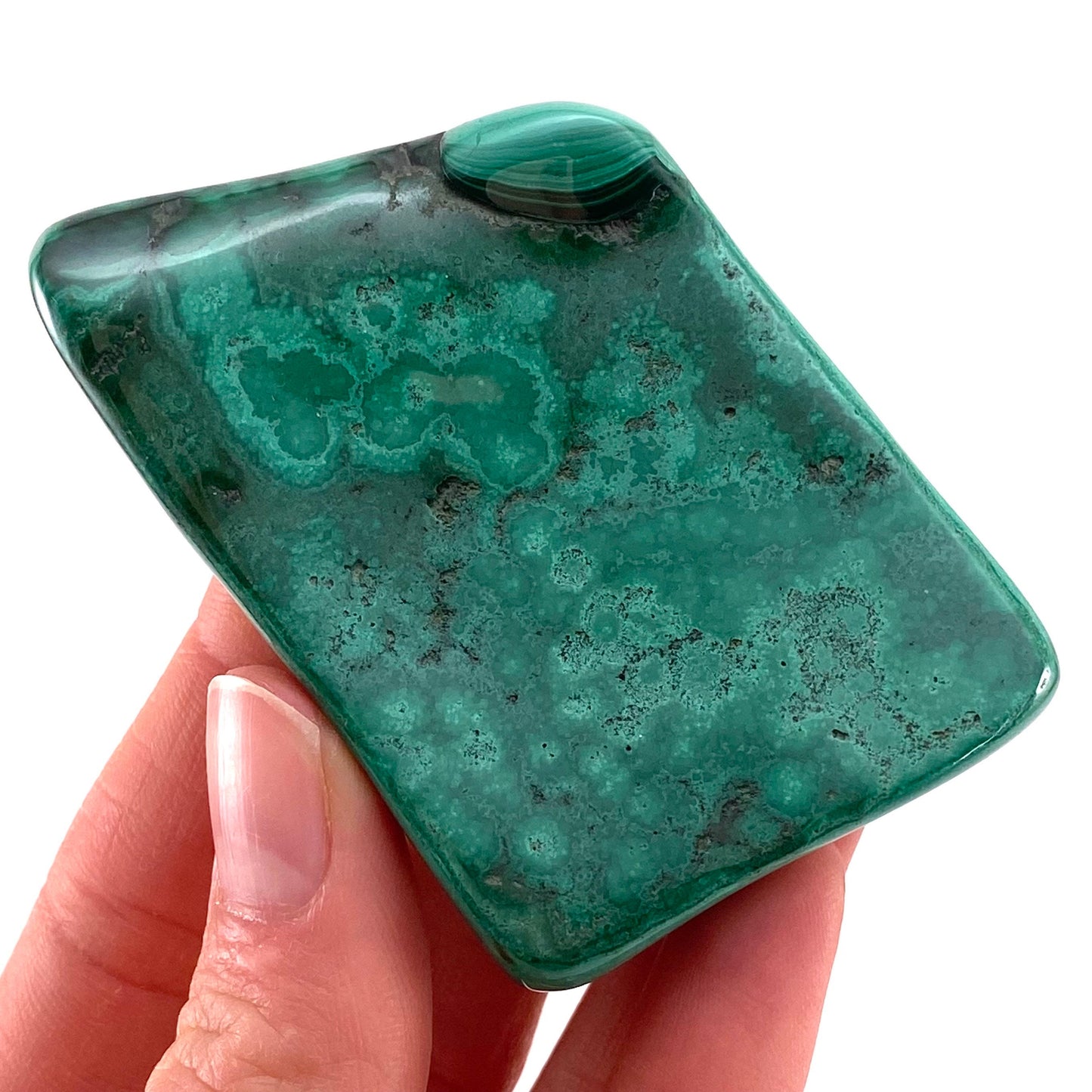 Polished Malachite Specimen (Congo), natural malachite, malachite freeform, malachite