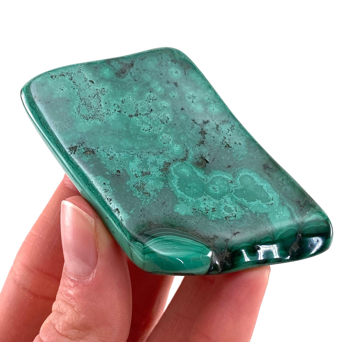 Polished Malachite Specimen (Congo), natural malachite, malachite freeform, malachite
