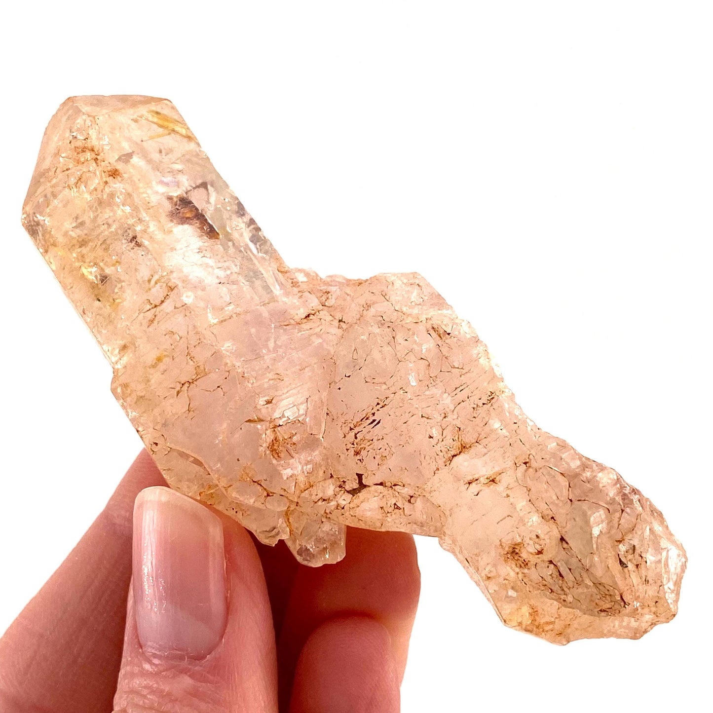 UV Reactive Petroleum Quartz Point (Madagascar) | natural petroleum quartz crystal, UV reactive crystal, enhydro quartz, firefly quartz