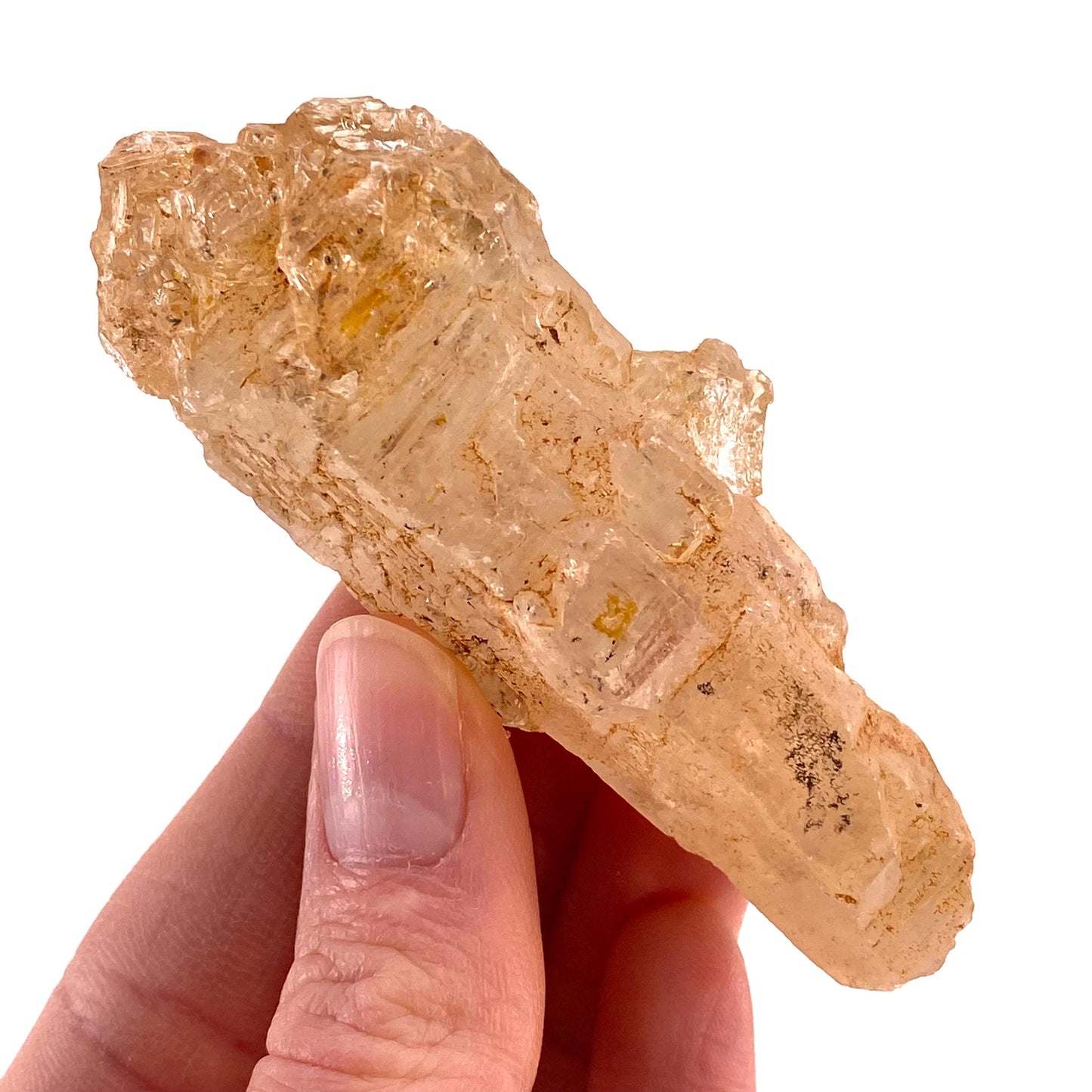 UV Reactive Petroleum Quartz Point (Madagascar) | natural petroleum quartz crystal, UV reactive crystal, enhydro quartz, firefly quartz