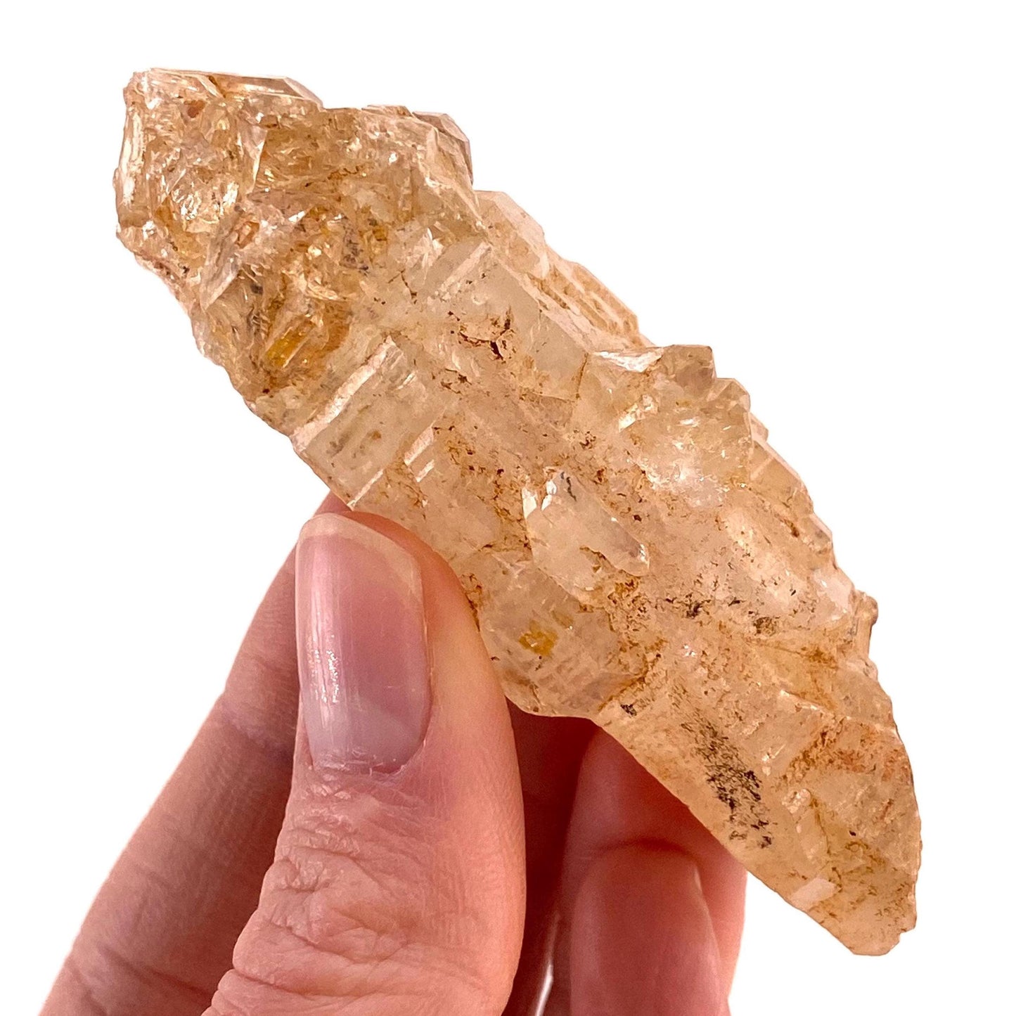 UV Reactive Petroleum Quartz Point (Madagascar) | natural petroleum quartz crystal, UV reactive crystal, enhydro quartz, firefly quartz