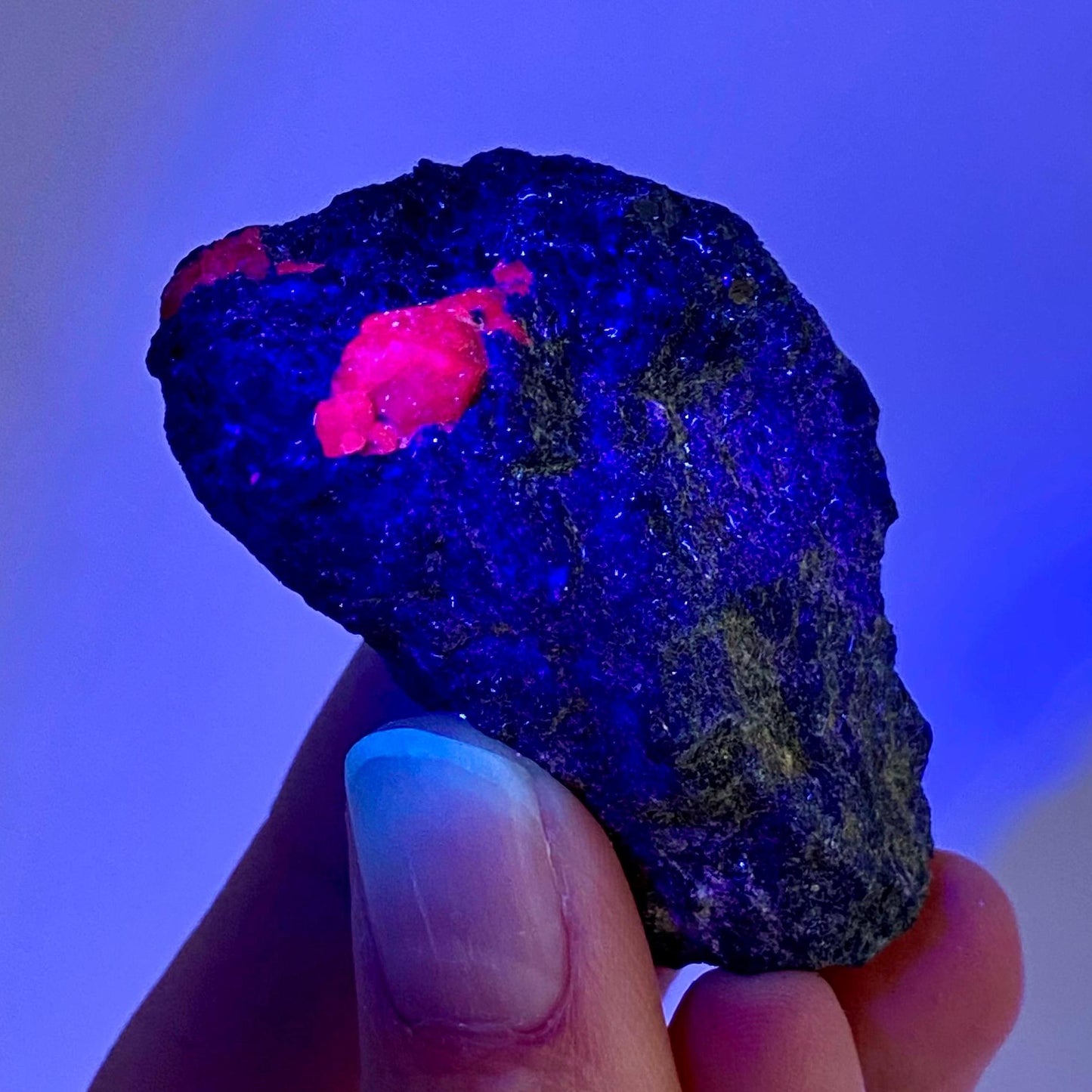 Natural Ruby on Matrix (Tanzania) | UV reactive Ruby, natural red ruby, red ruby, authentic ruby, corundum var. ruby, mineral specimen