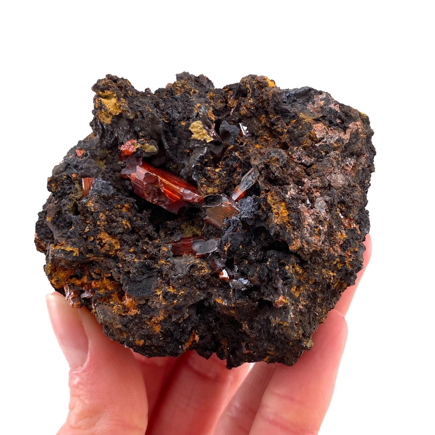 Crocoite Specimen (Australia), raw crocoite, crocoite crystal, orange crocoite, mineral specimen, rare minerals