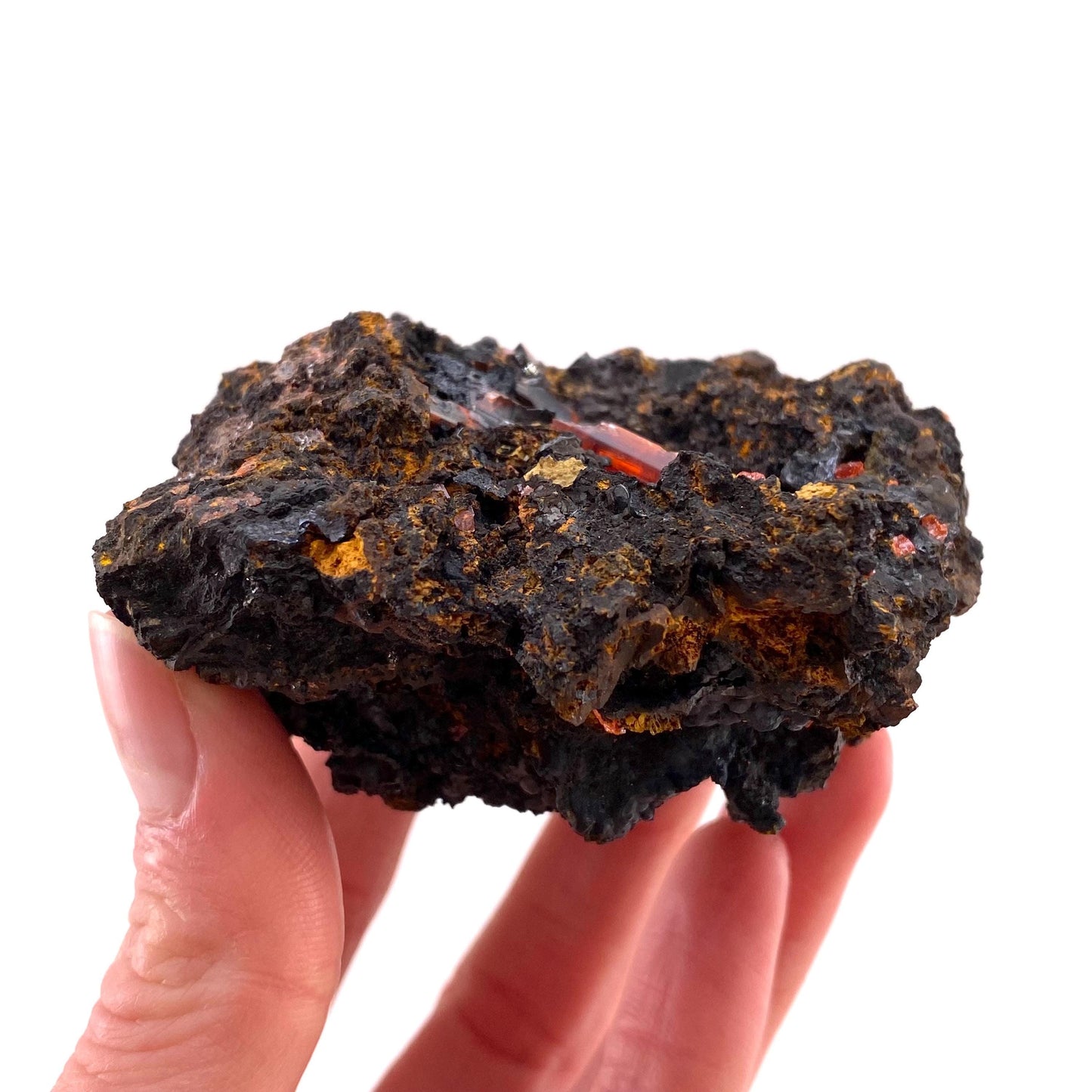 Crocoite Specimen (Australia), raw crocoite, crocoite crystal, orange crocoite, mineral specimen, rare minerals
