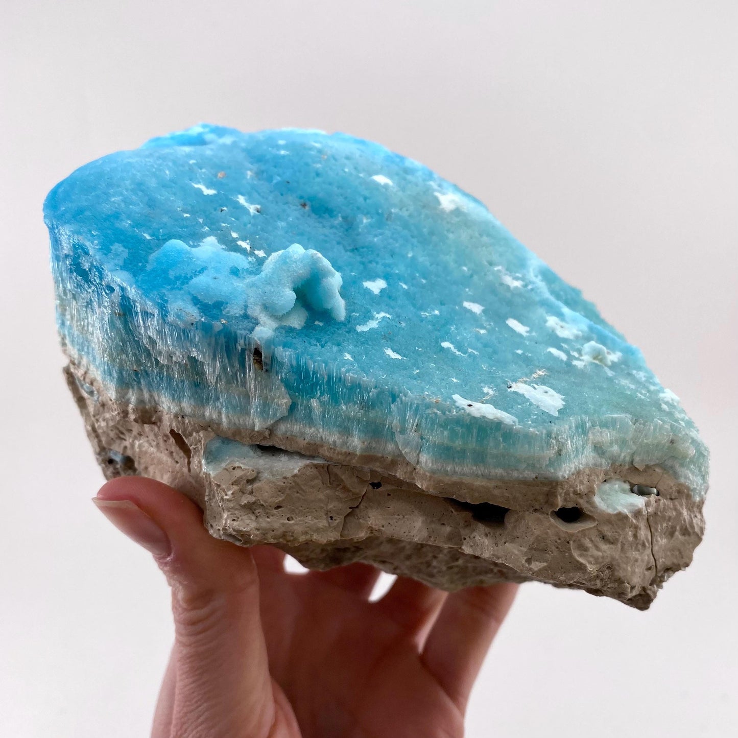 Blue Aragonite (Afghanistan), blue aragonite specimen, raw aragonite, botryoidal aragonite crystal