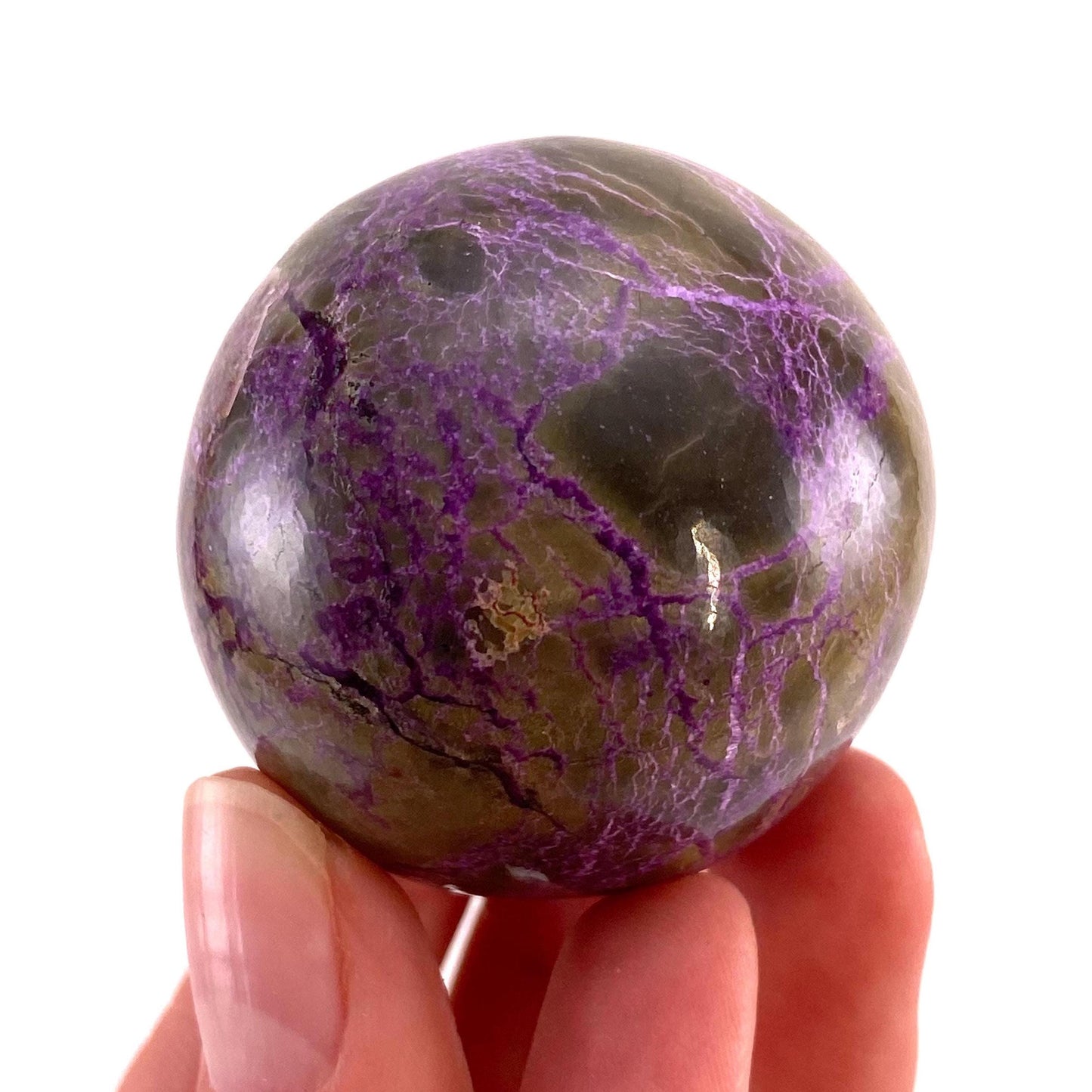 Stichtite Sphere, purple stichtite, polished Stichtite, mineral specimen, stichtite with serpentine, atlantisite