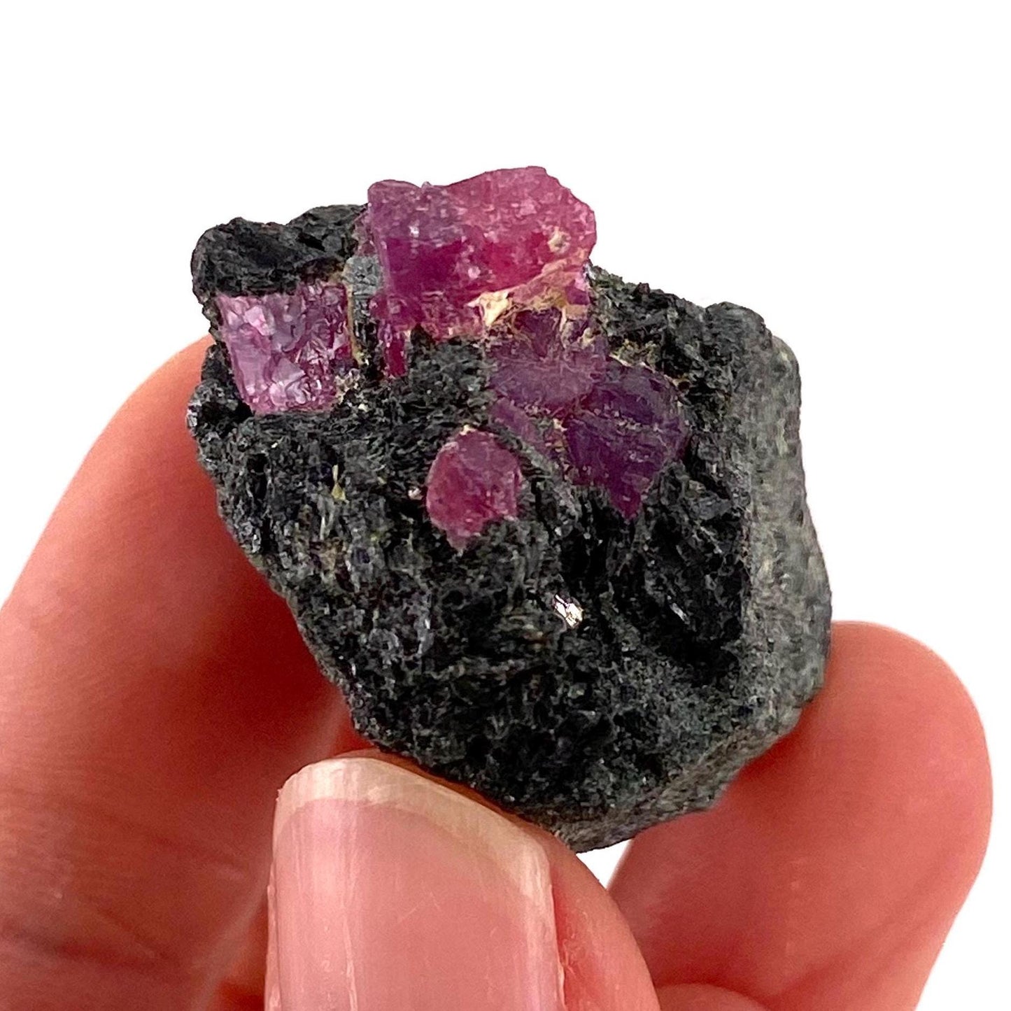 Natural Ruby on Matrix (Tanzania) | UV reactive Ruby, natural red ruby, red ruby, authentic ruby, corundum var. ruby, mineral specimen