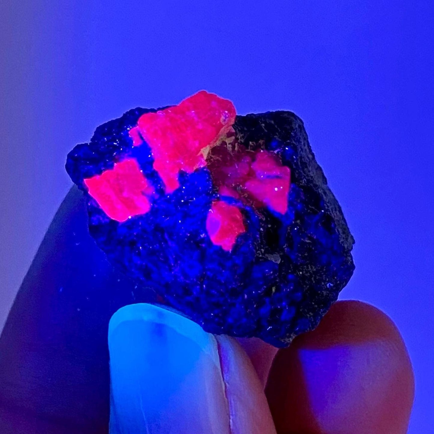 Natural Ruby on Matrix (Tanzania) | UV reactive Ruby, natural red ruby, red ruby, authentic ruby, corundum var. ruby, mineral specimen