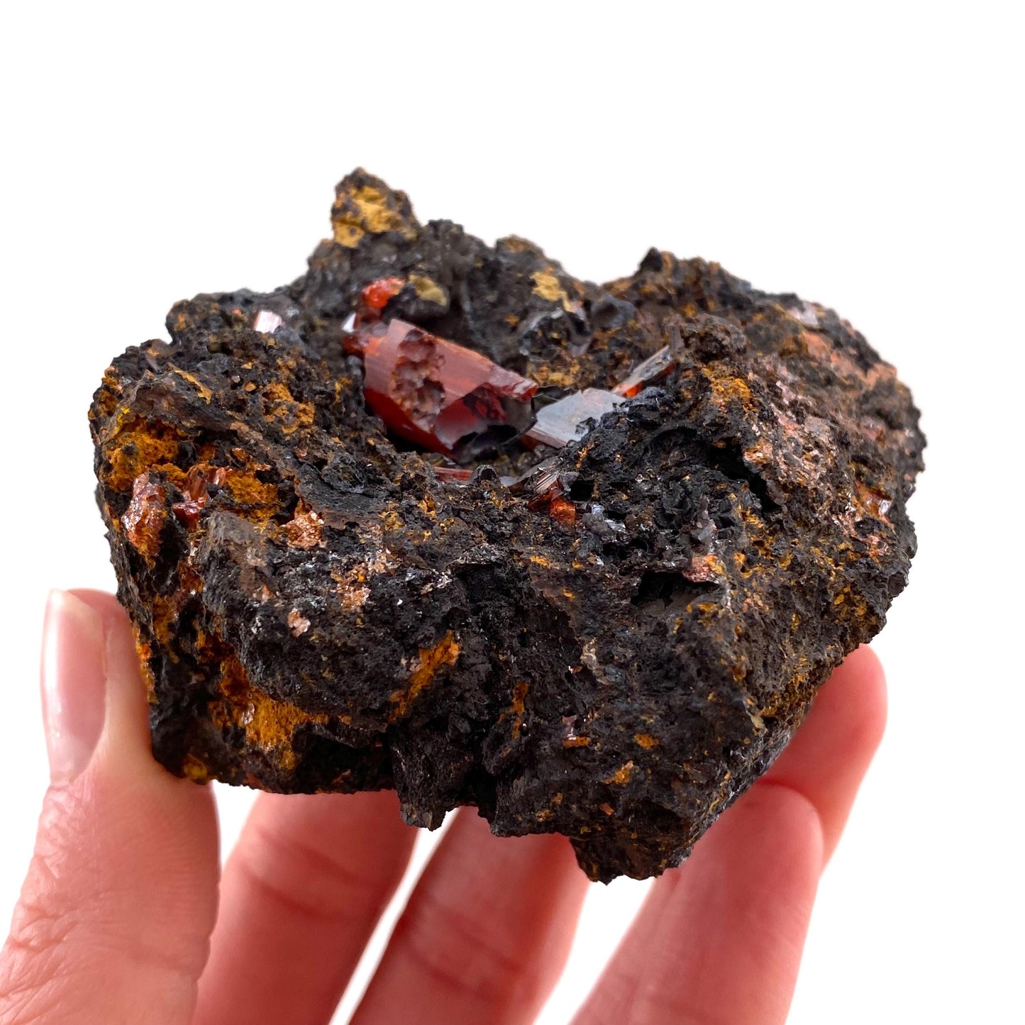 Crocoite Specimen (Australia), raw crocoite, crocoite crystal, orange crocoite, mineral specimen, rare minerals