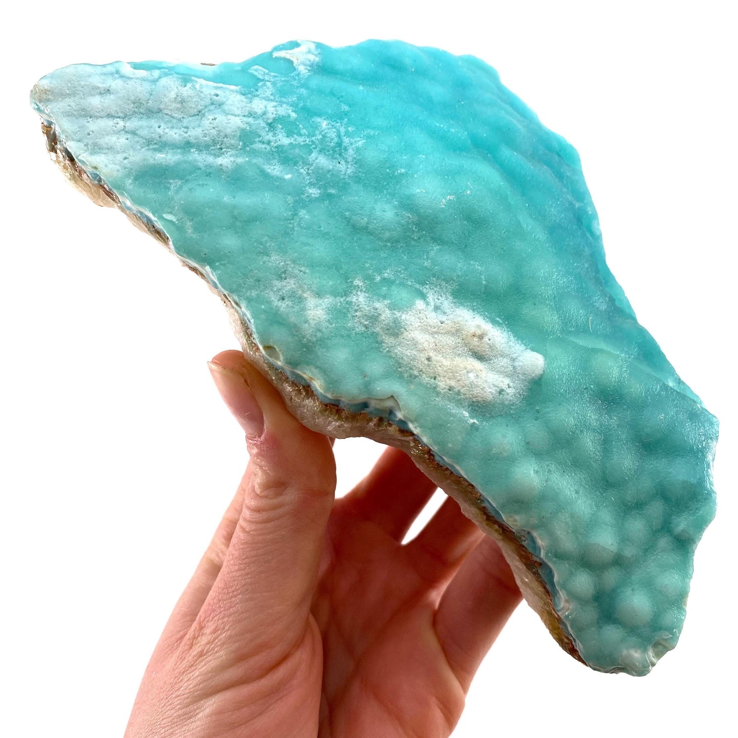 Blue Aragonite (Afghanistan), blue aragonite specimen, raw aragonite, botryoidal aragonite crystal