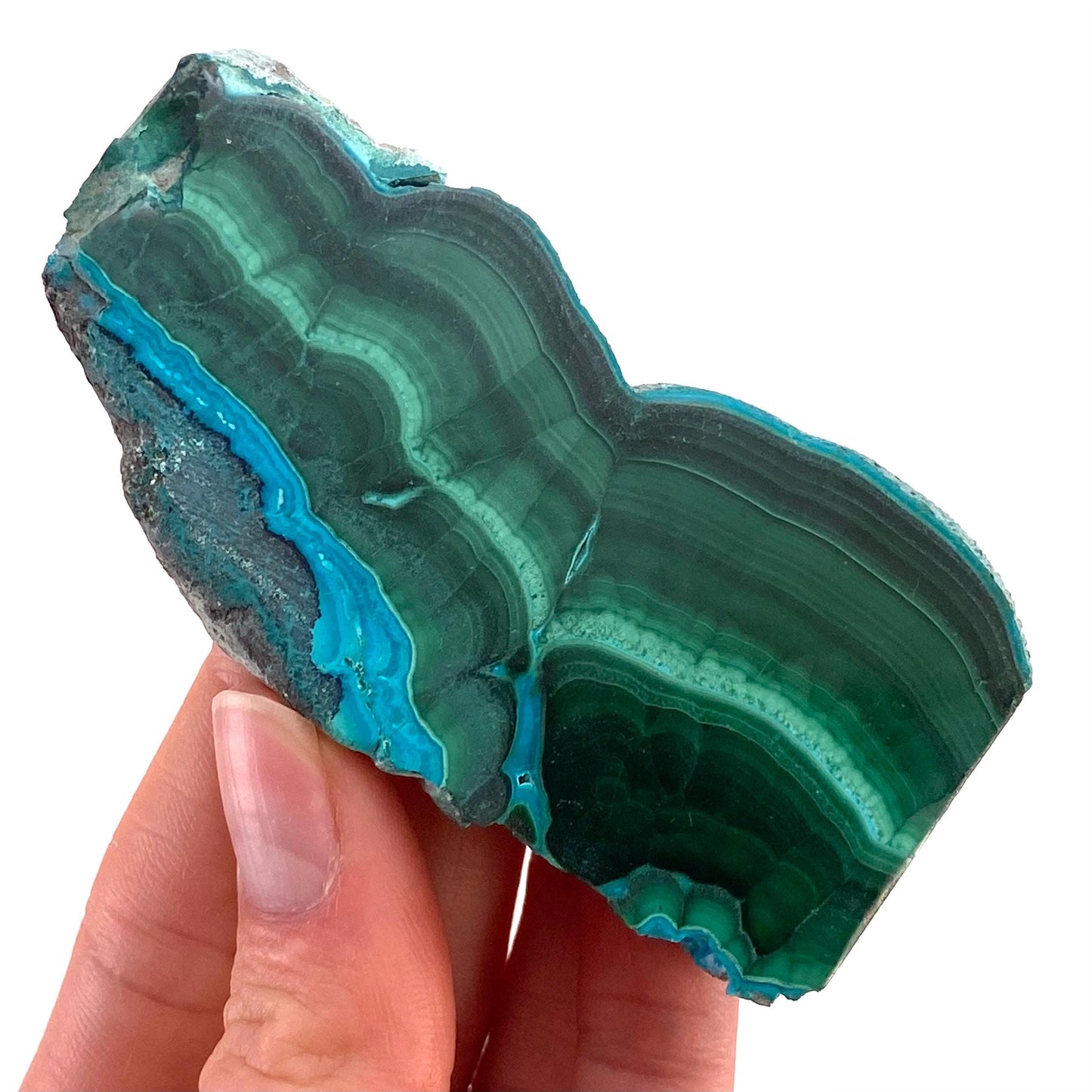 Malachite & Chrysocolla Slice (Congo), natural malachite, malachite slice, malachite slab, malacolla slice, polished malachite