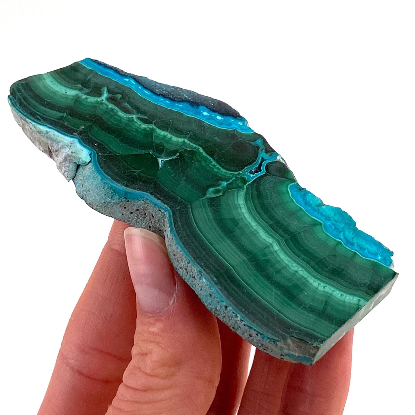 Malachite & Chrysocolla Slice (Congo), natural malachite, malachite slice, malachite slab, malacolla slice, polished malachite