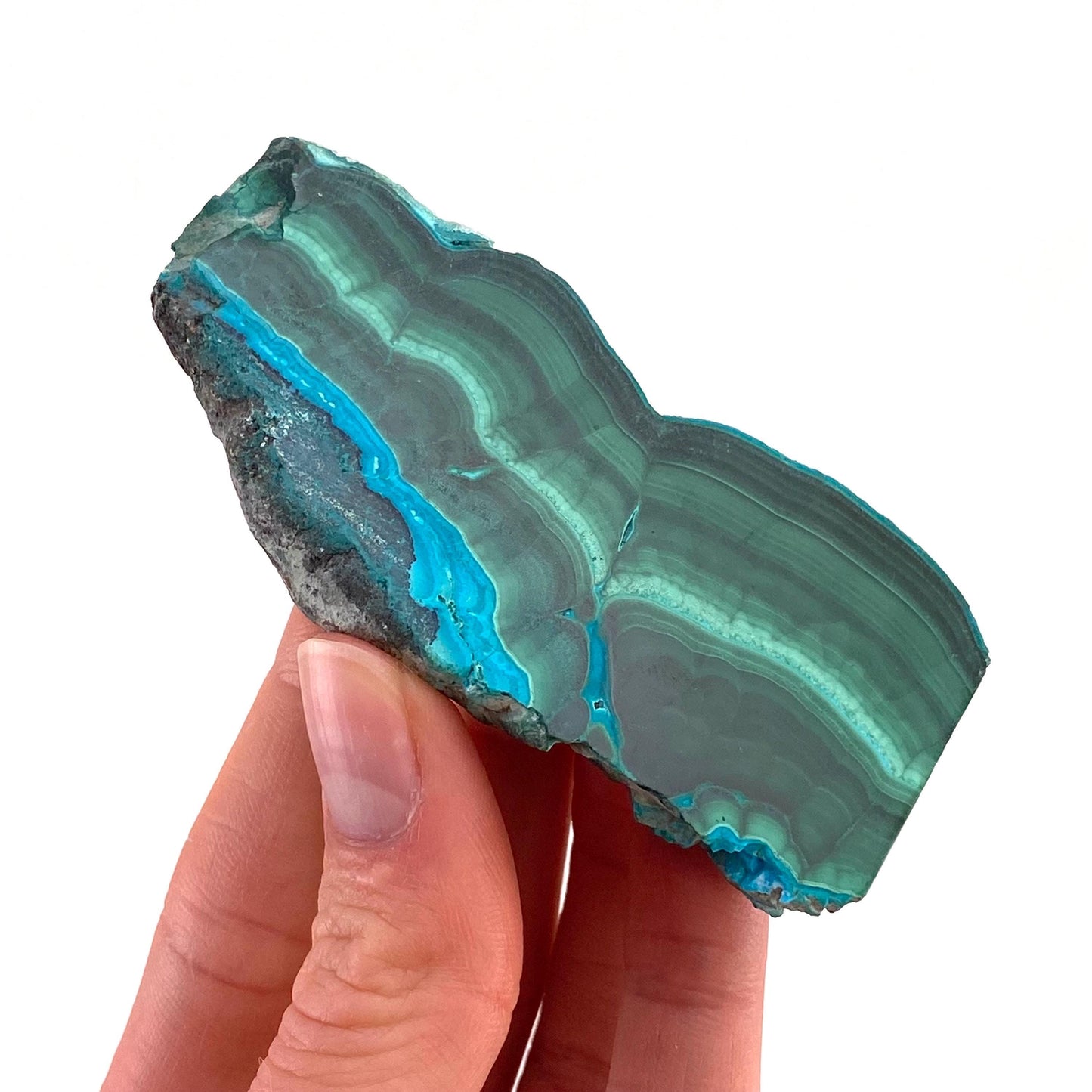 Malachite & Chrysocolla Slice (Congo), natural malachite, malachite slice, malachite slab, malacolla slice, polished malachite