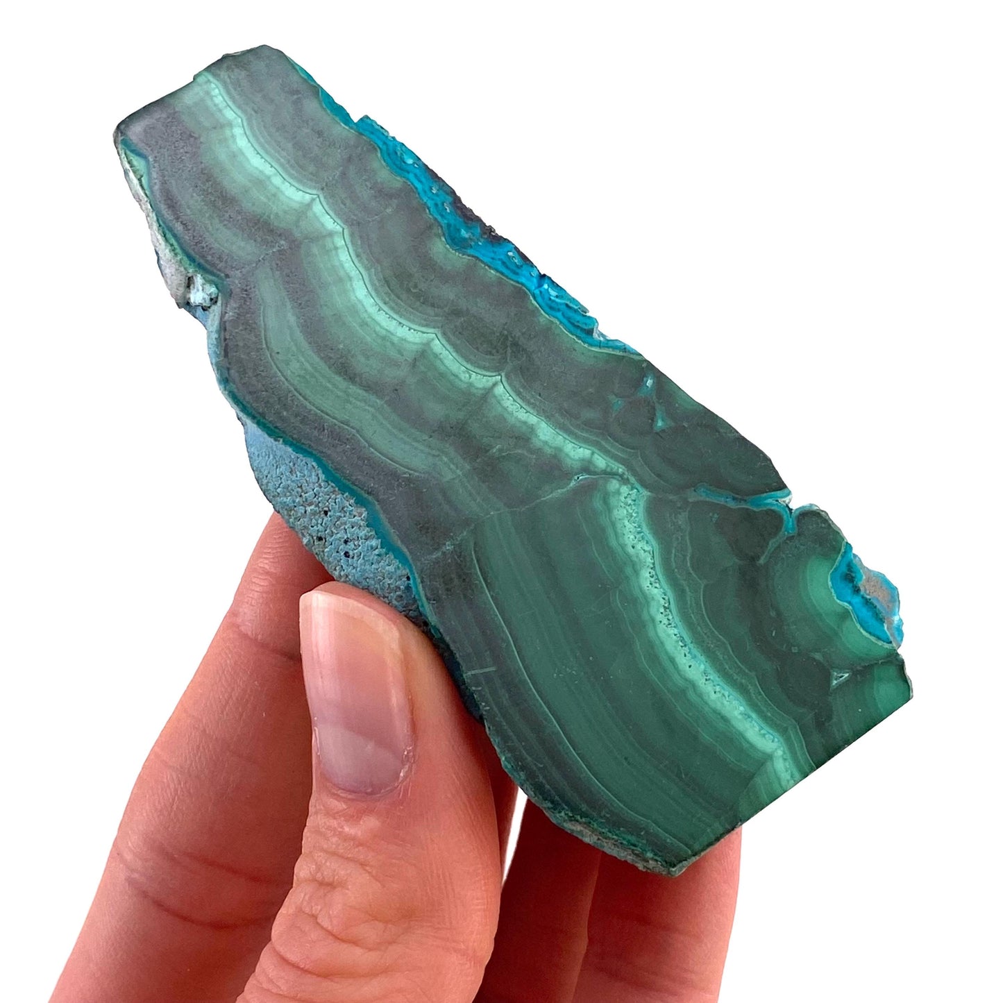 Malachite & Chrysocolla Slice (Congo), natural malachite, malachite slice, malachite slab, malacolla slice, polished malachite