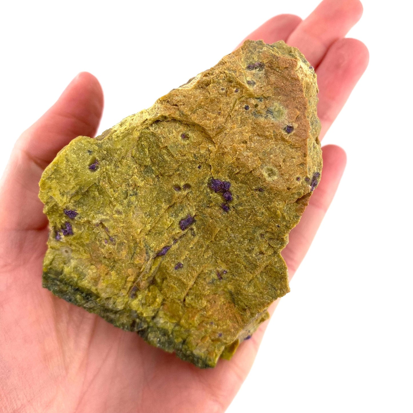 Raw Atlantisite (Tasmania) | stichtite in serpentine, serpentine, purple stichtite, stichtite
