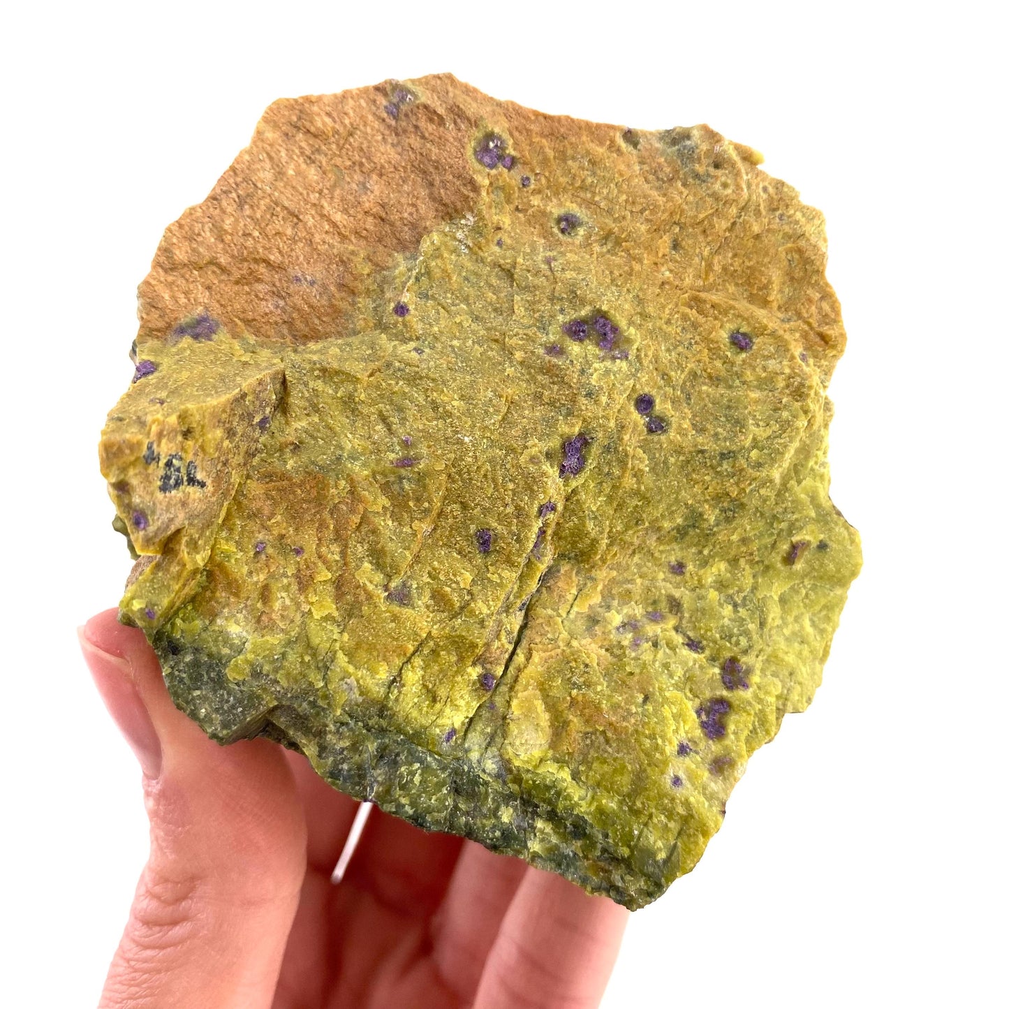 Raw Atlantisite (Tasmania) | stichtite in serpentine, serpentine, purple stichtite, stichtite