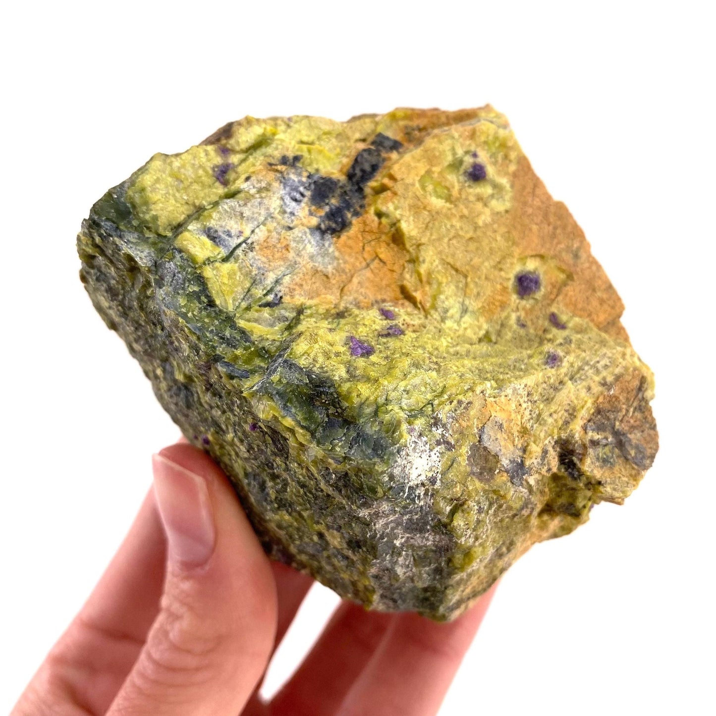 Raw Atlantisite (Tasmania) | stichtite in serpentine, serpentine, purple stichtite, stichtite