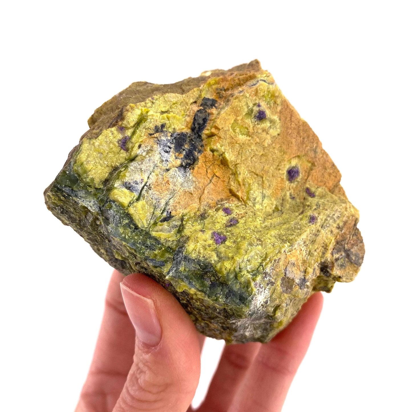 Raw Atlantisite (Tasmania) | stichtite in serpentine, serpentine, purple stichtite, stichtite