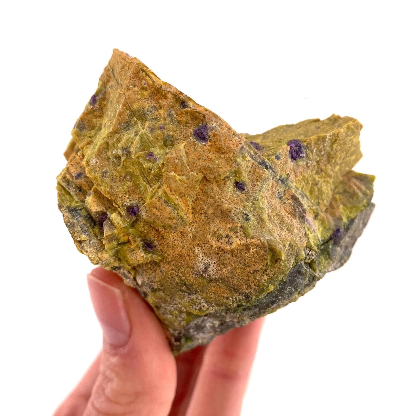Raw Atlantisite (Tasmania) | stichtite in serpentine, serpentine, purple stichtite, stichtite