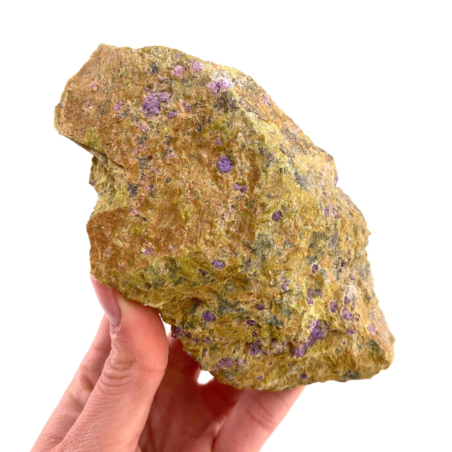 Raw Atlantisite (Tasmania) | stichtite in serpentine, serpentine, purple stichtite, stichtite