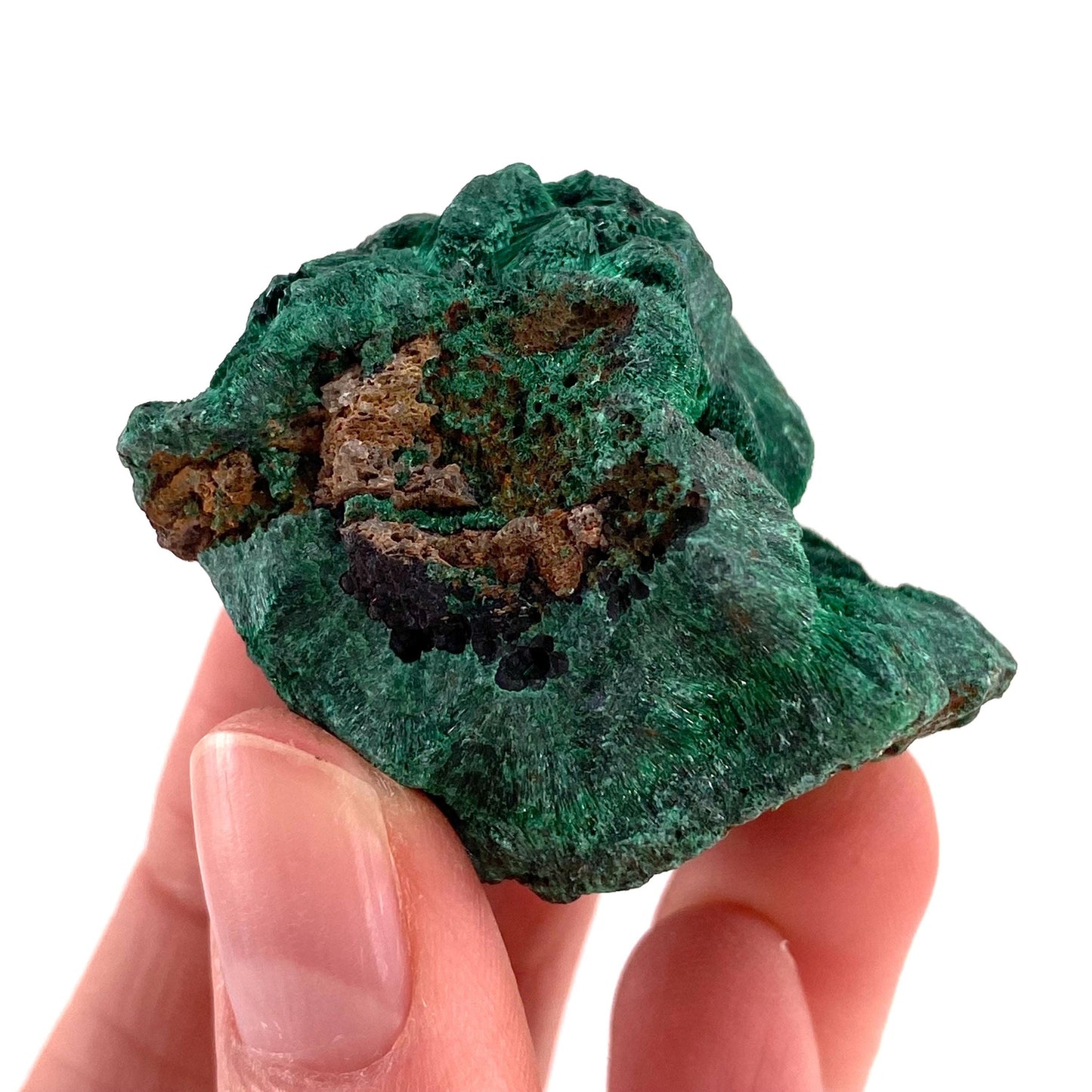 Fibrous Velvet Malachite Specimen (Congo), natural malachite, velvet malachite, malachite crystal