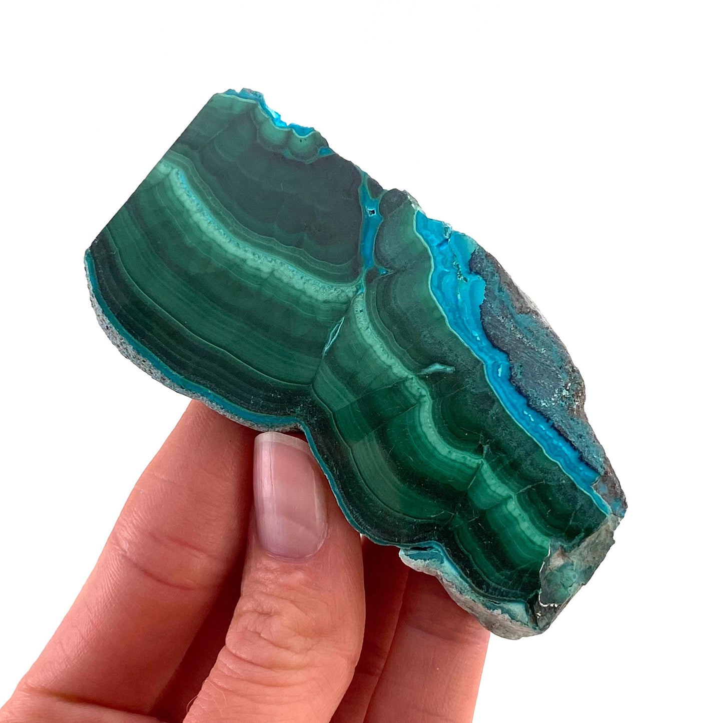 Malachite & Chrysocolla Slice (Congo), natural malachite, malachite slice, malachite slab, malacolla slice, polished malachite
