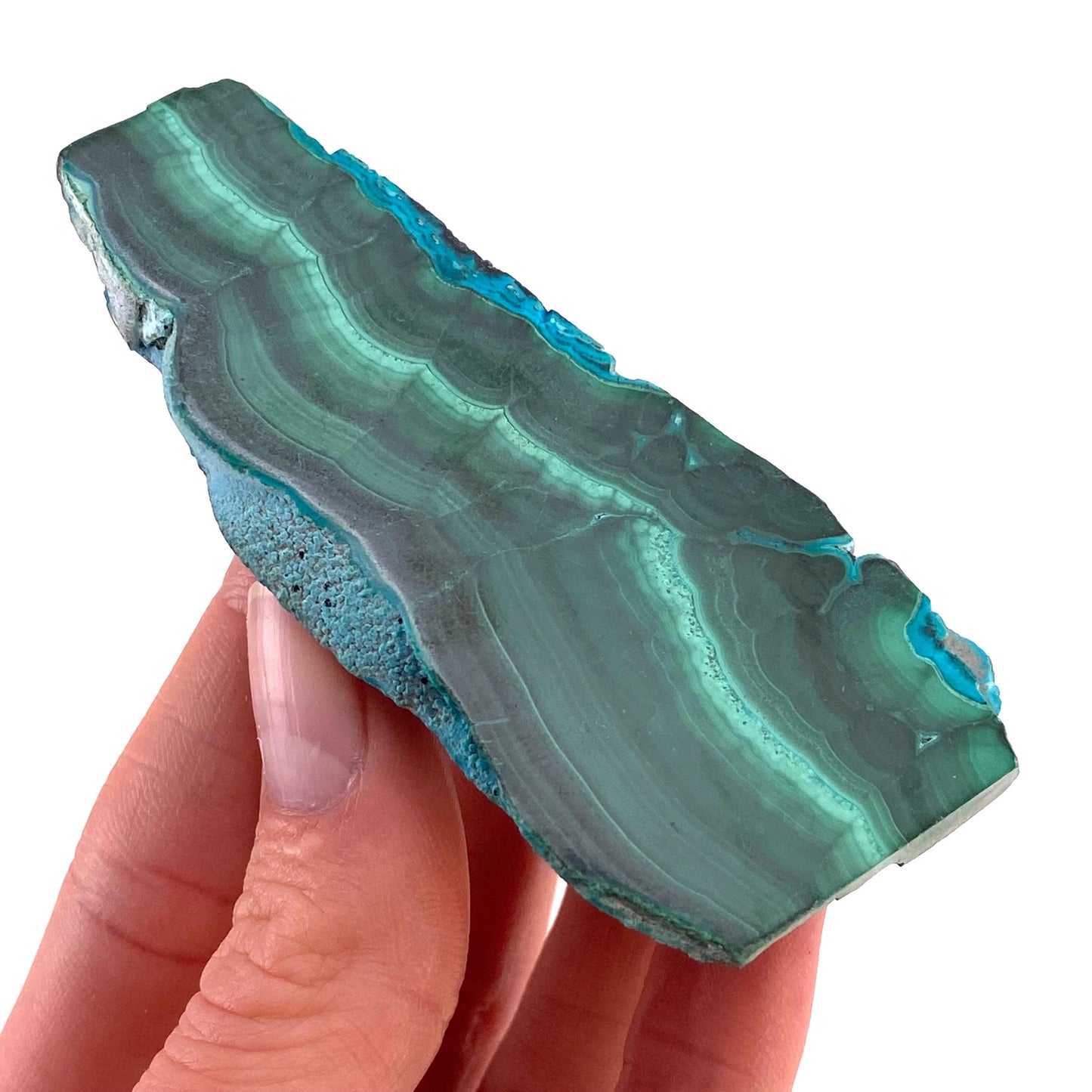 Malachite & Chrysocolla Slice (Congo), natural malachite, malachite slice, malachite slab, malacolla slice, polished malachite
