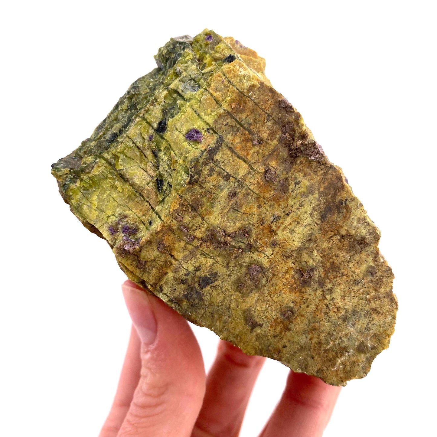 Raw Atlantisite (Tasmania) | stichtite in serpentine, serpentine, purple stichtite, stichtite