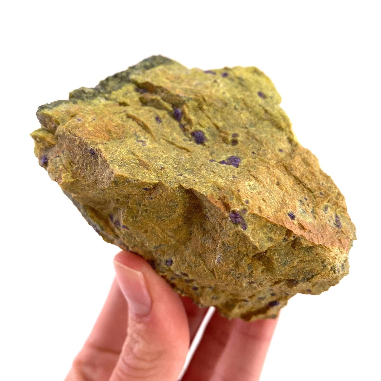 Raw Atlantisite (Tasmania) | stichtite in serpentine, serpentine, purple stichtite, stichtite