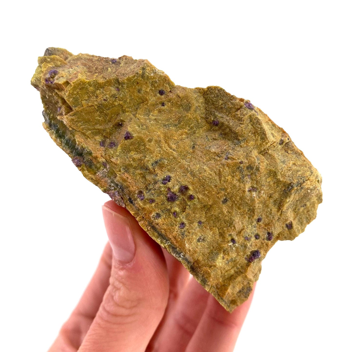 Raw Atlantisite (Tasmania) | stichtite in serpentine, serpentine, purple stichtite, stichtite
