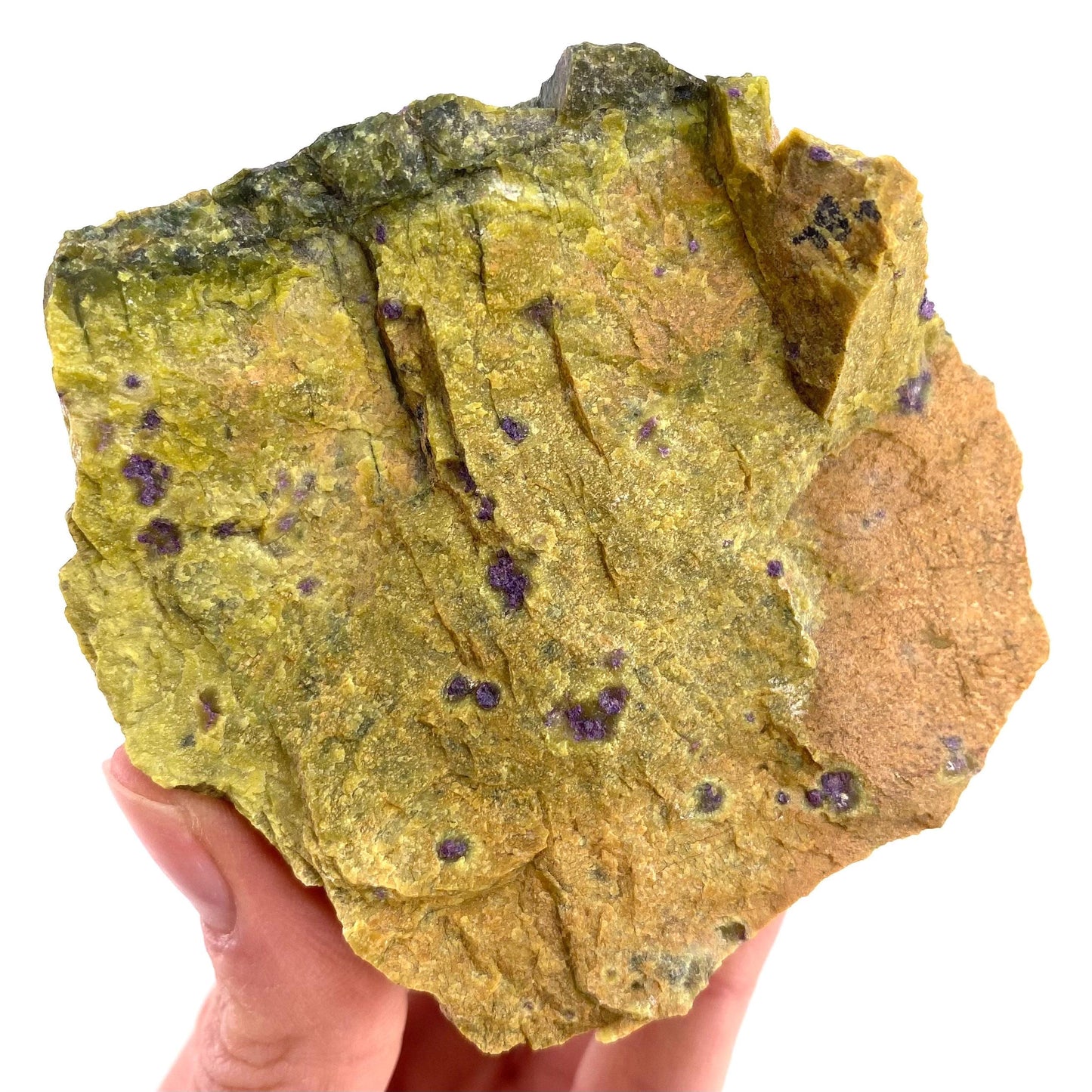 Raw Atlantisite (Tasmania) | stichtite in serpentine, serpentine, purple stichtite, stichtite