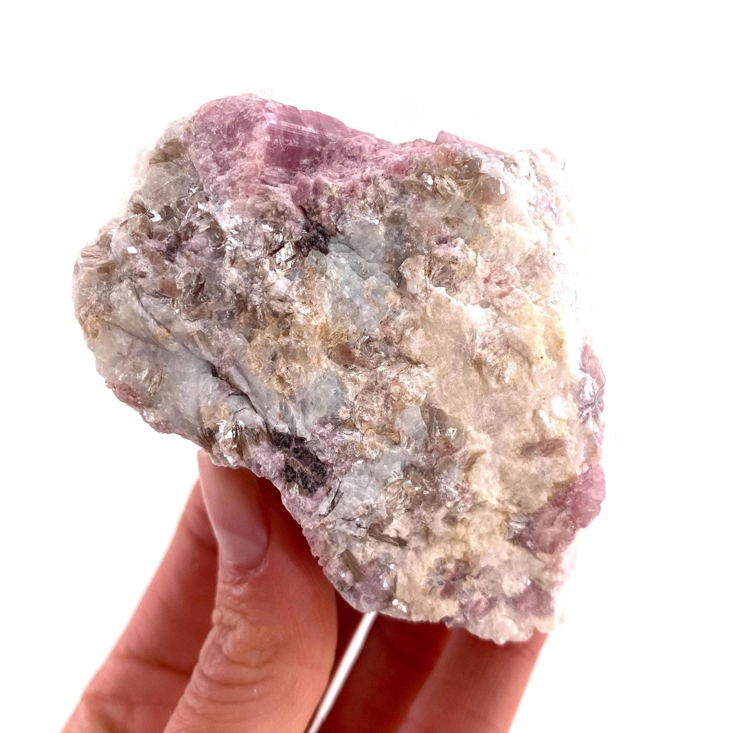 Pink Tourmaline in Quartz (Namibia), raw tourmaline, rubellite, pink tourmaline, raw lepidolite