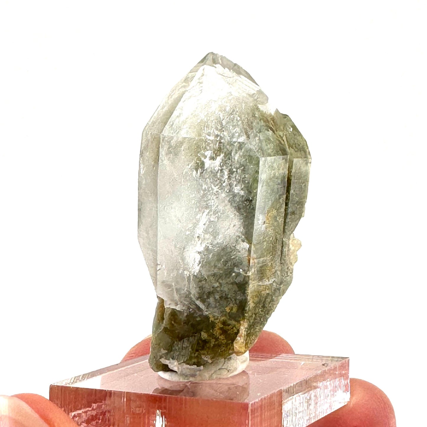 Green phantom quartz cluster (Pakistan) | green phantom quartz, chlorite quartz, green chlorite quartz