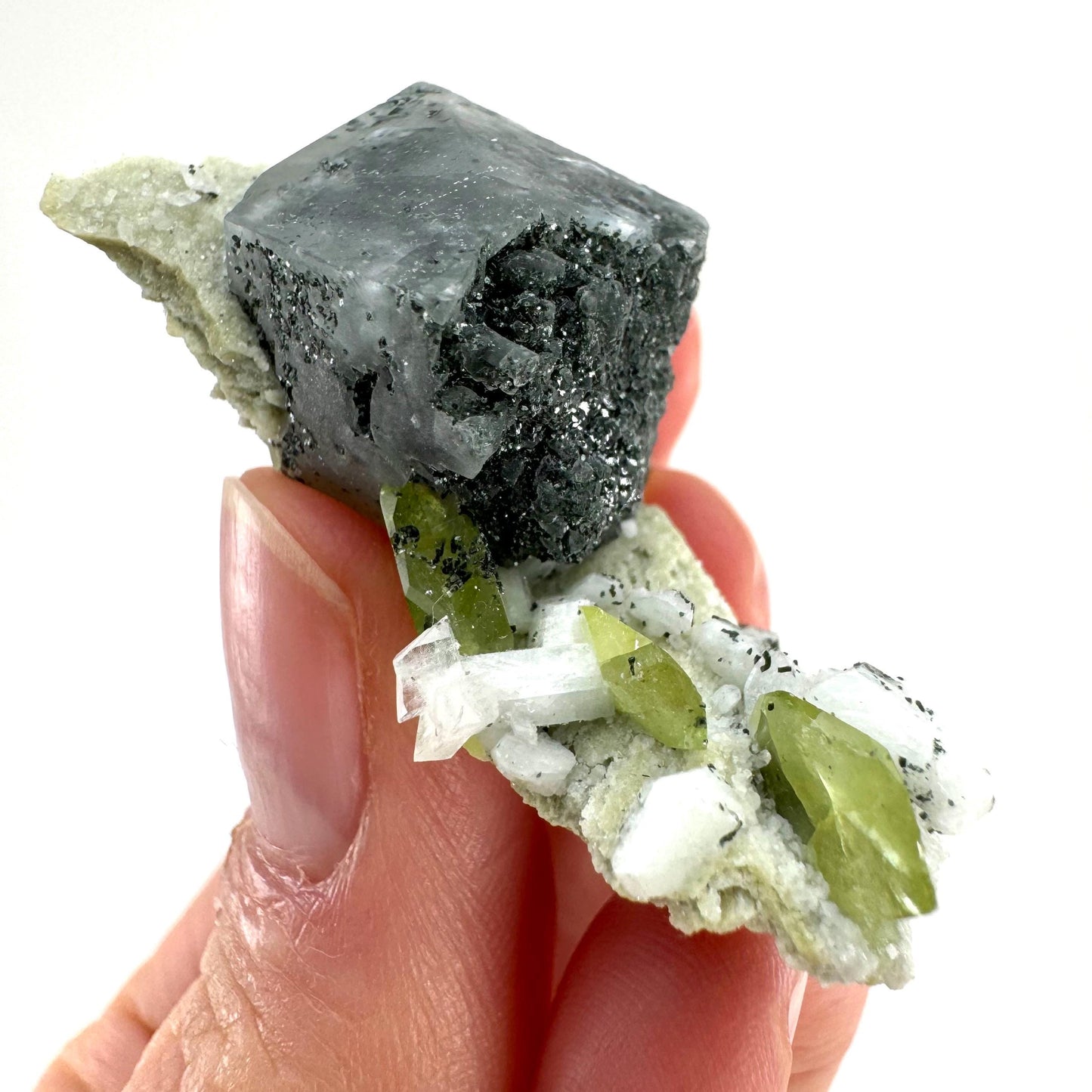 Titanite with Chlorite & Feldspar on Matrix (Pakistan) | sphene specimen, sphene titanite, titanite crystal, sphene crystal, rare minerals