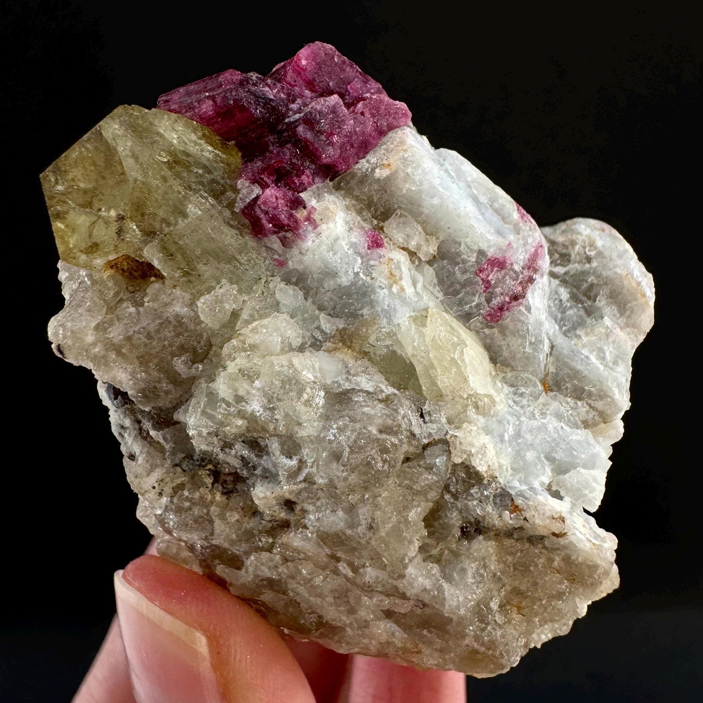 Rare! Londonite with Liddicoatite on Matrix (Madagascar) | rare minerals, mineral specimen, rare crystals